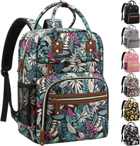 Diaper Bag Backpack Tote for Women Large Capacity, Baby Bag with Insulated Pockets Multifunctional Diaper Bags For Baby Girl Boy Waterproof Baby Bags For Boys Girls Mama Maternity Bag Colorful Leaves