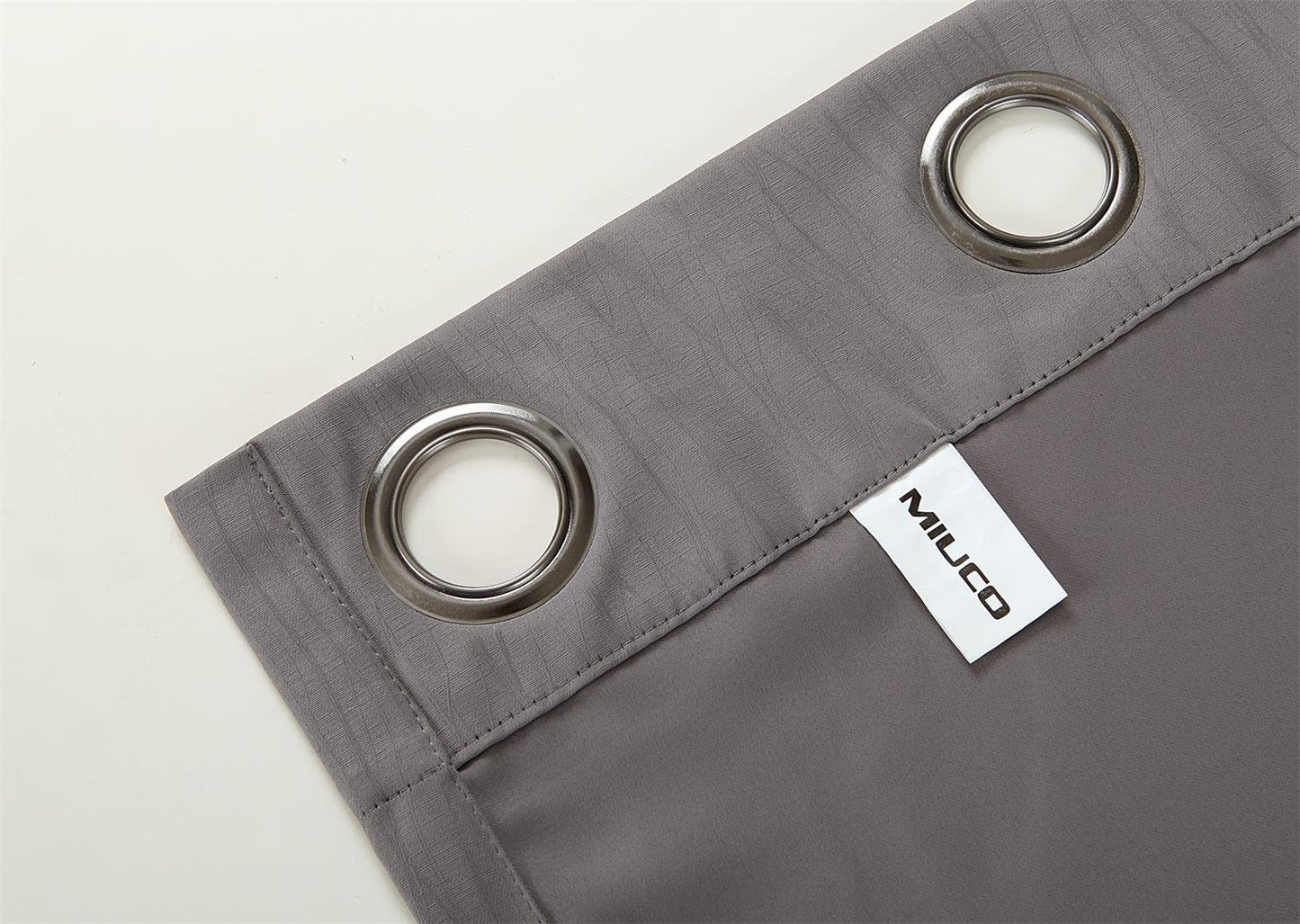 MIUCO Blackout Curtains Room Darkening Textured Grommet Window Curtains 2 Panels for Bedroom 52 x 63 Inch Grey