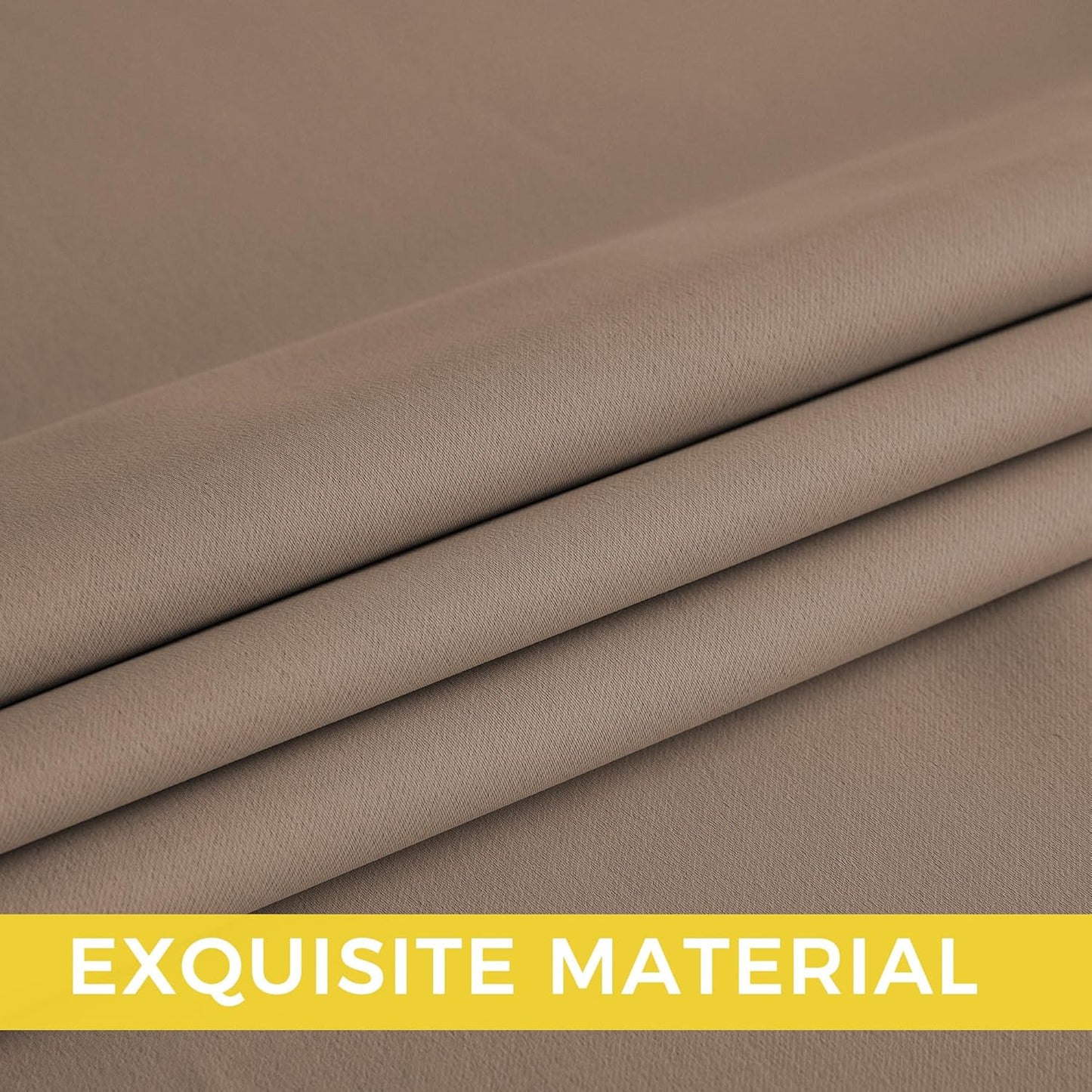 NICETOWN Cappuccino Blackout Drapes - Grommet Thermal Insulated Window Treatments for Bedroom, Yard, Office, Flat, Hall - UV Resistant, 2 Panels, W52 x L63