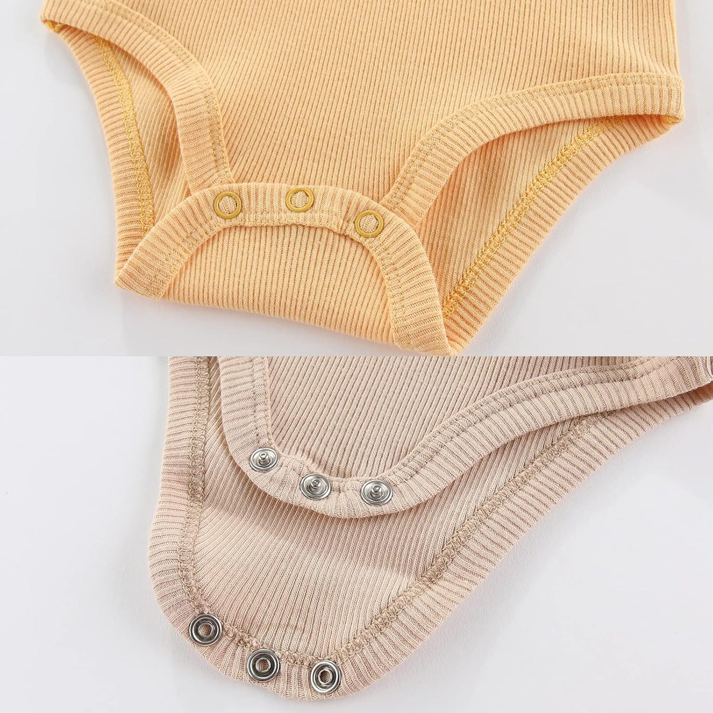 Newborn Baby Short Sleeve Bodysuit Cotton One-Piece Baby Clothes 5-Pack, 0-12 Months