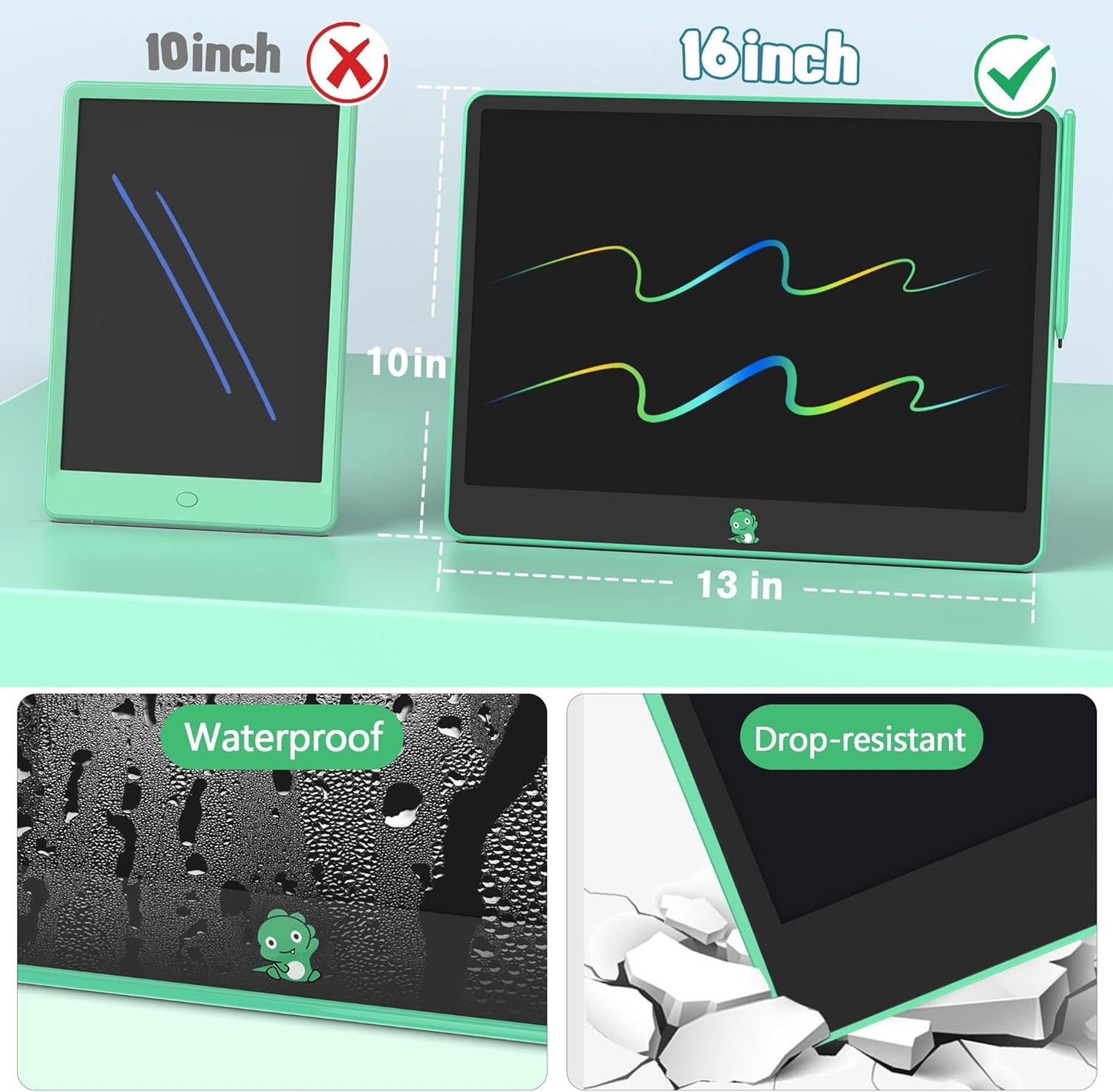 Hockvill LCD Writing Tablet for Kids 16 Inch, Toys for Girls Boys Drawing Pad for 3 4 5 6 7 Year Old Kid, Toddler Doodle Board Christmas Birthday Gift for Children