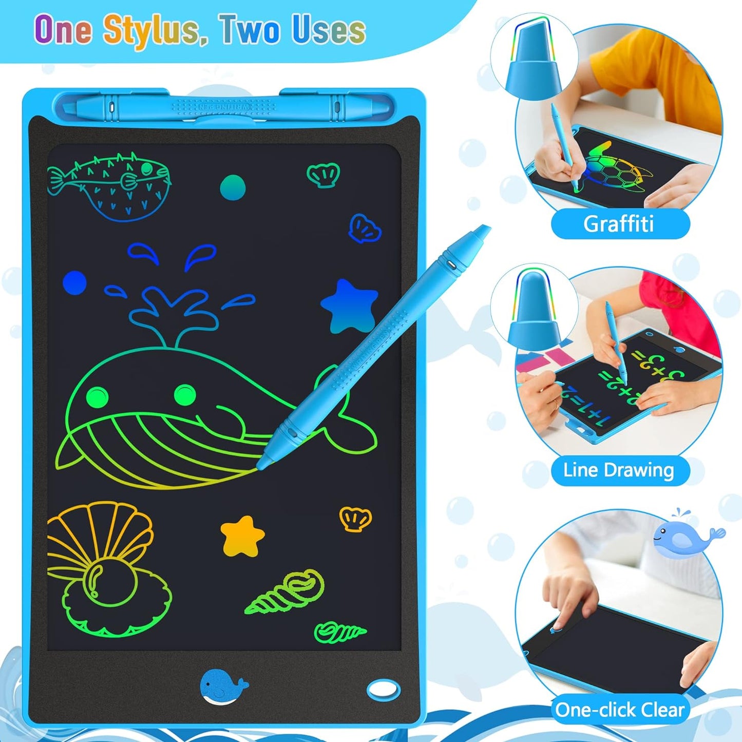 Hockvill LCD Writing Tablet for Kids 8.8 Inch, Toys for Girls Boys Drawing Pad for 3 4 5 6 7 Year Old Kids Toys, Children’s Day Gift Toddler Doodle Board Travel Essentials, Birthday Gift for Children