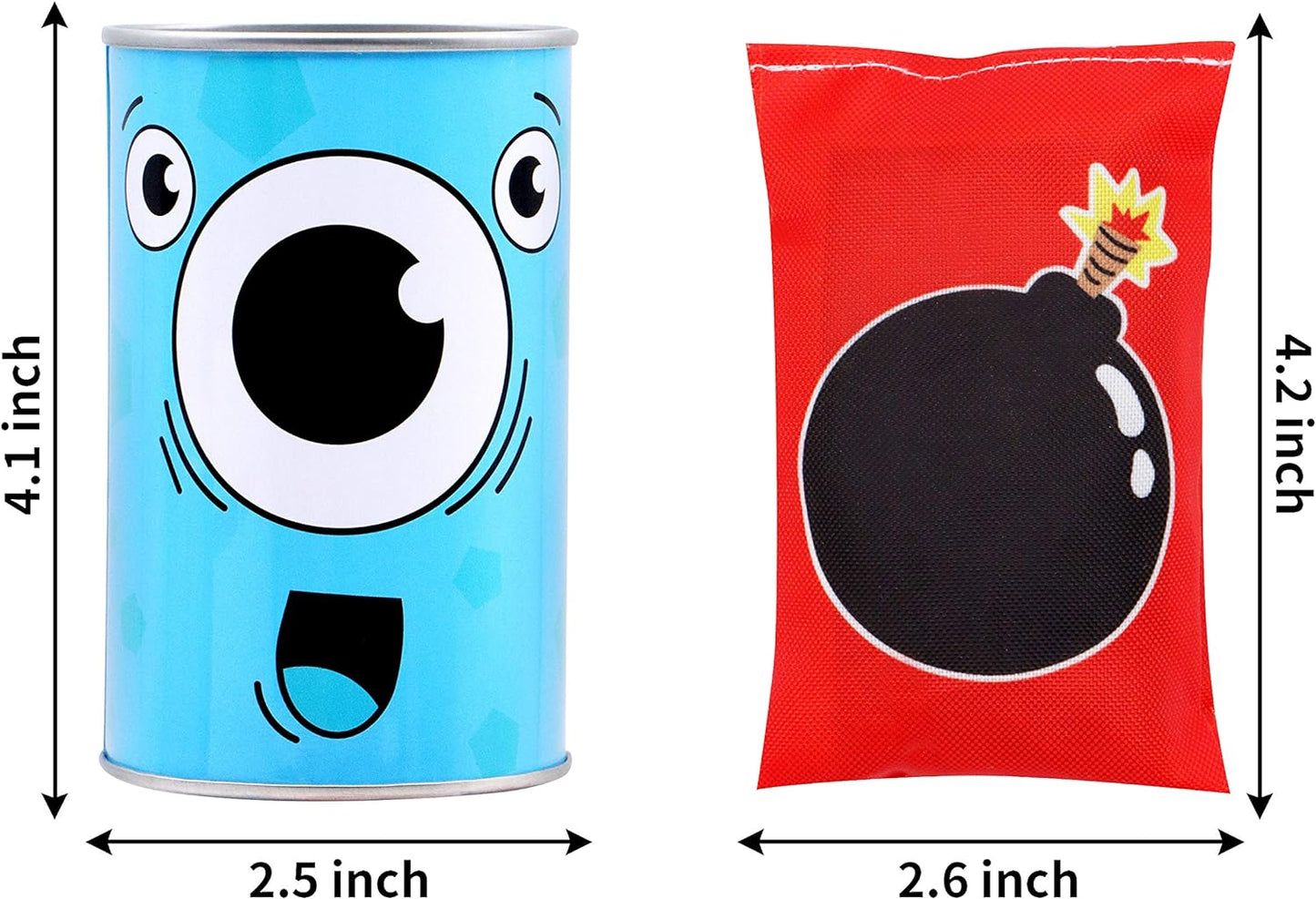 JOYIN 13 Pcs Carnival Bean Bag Toss, Knockdown Can Game Set, Holiday & Birthday Party Games, Outdoor Lawn Yard Activity for Kids Party Favors, Easter Egg Hunt for Classroom Gifts (Monster Style)