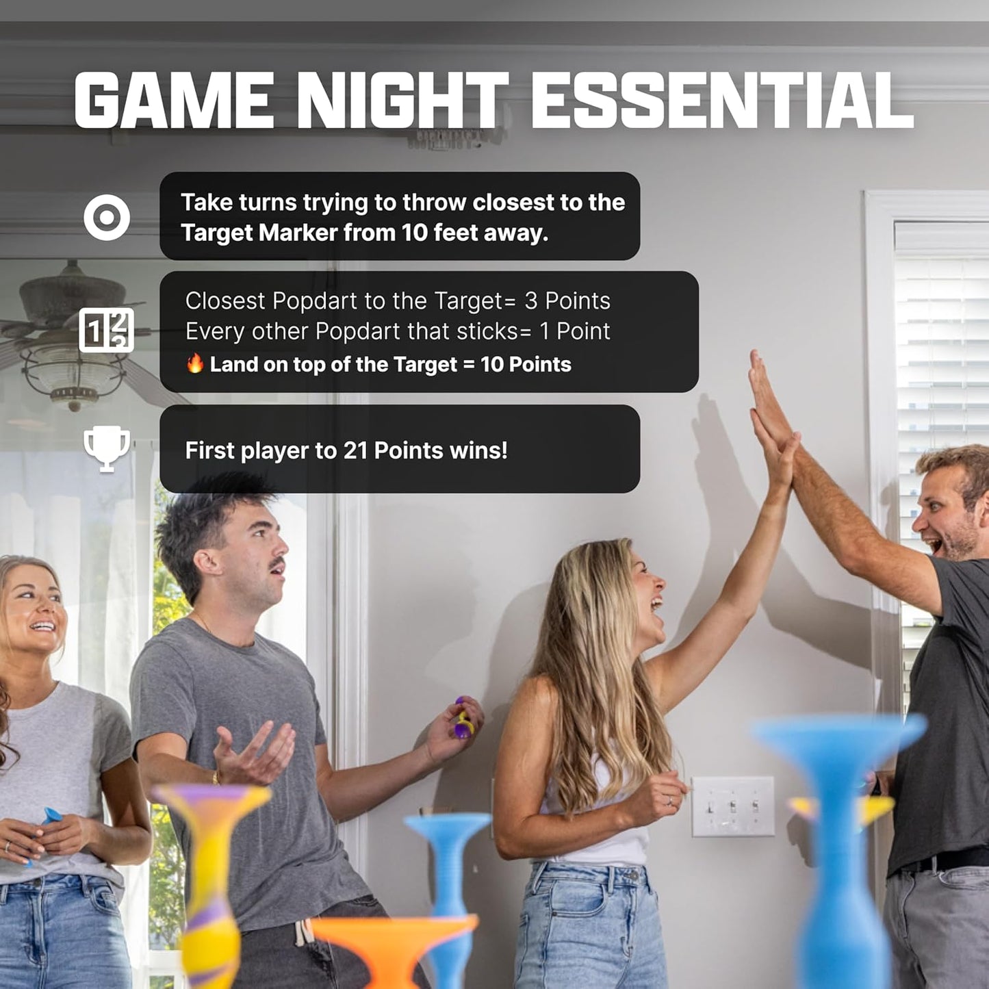 Popdarts PRO Pack Game Set (Red & Black) - Indoor, Outdoor Suction Cup Throwing Game - Competition with a POP