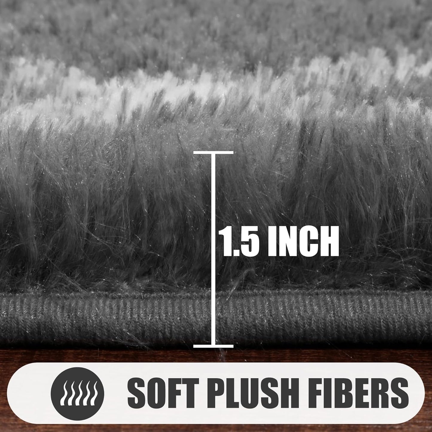 ONASAR 5x7 Area Rugs for Living Room Bedroom, Washable Fluffy Grey and White Faux Fur Bedside Rug, Geometric Boho Soft Plush Shaggy Floor Carpet Mat for Nursery Kids Girls Teen Dorm Home Decor