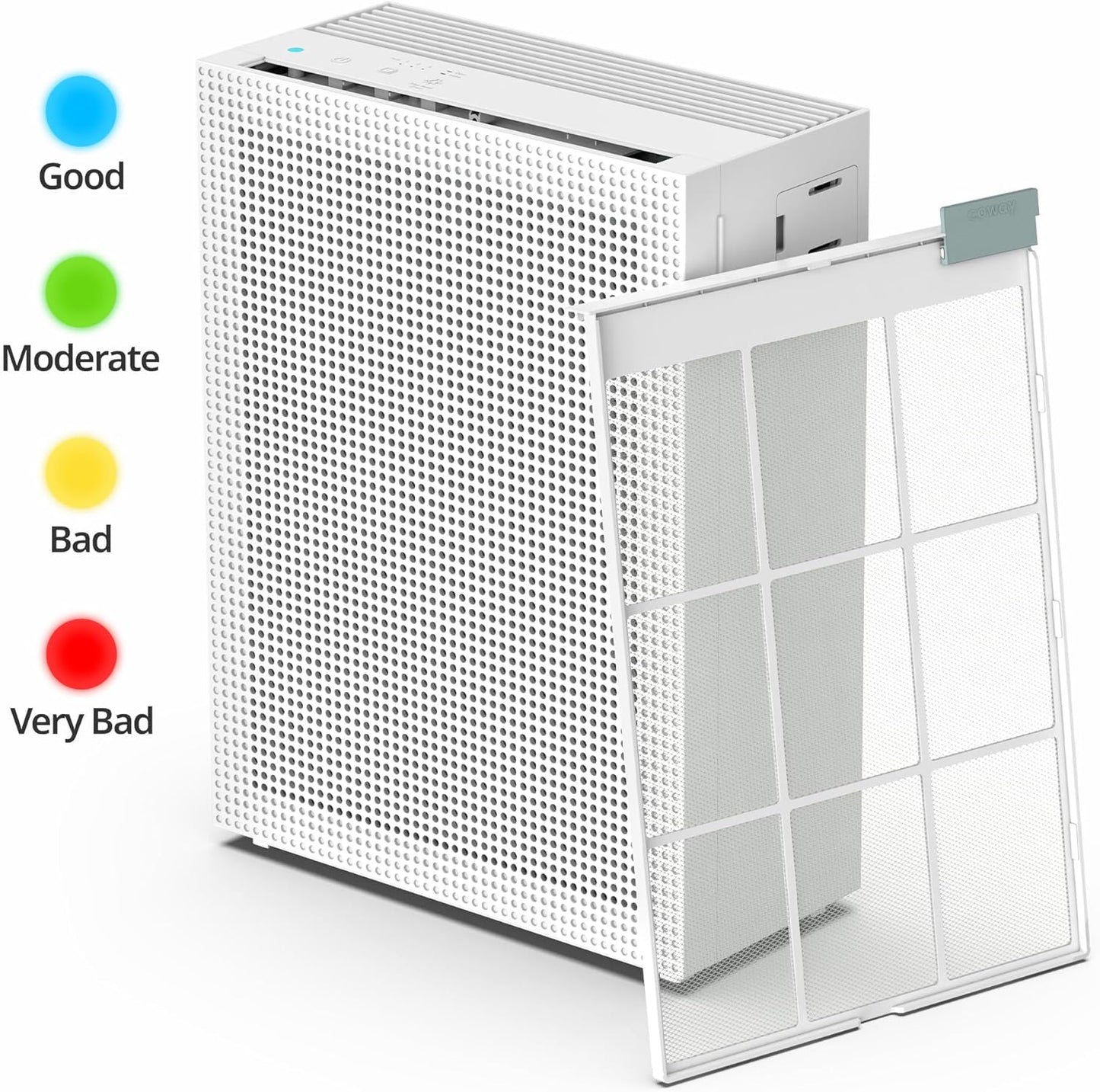 COWAY Air Purifiers for Home Bedroom up to 1,035ft² with Washable Filter, True HEPA Filter for Smoke, Pollen, Dander, Smell Air Purifier with Air Quality Monitor, Auto Mode, 3yr Warranty, 150, White