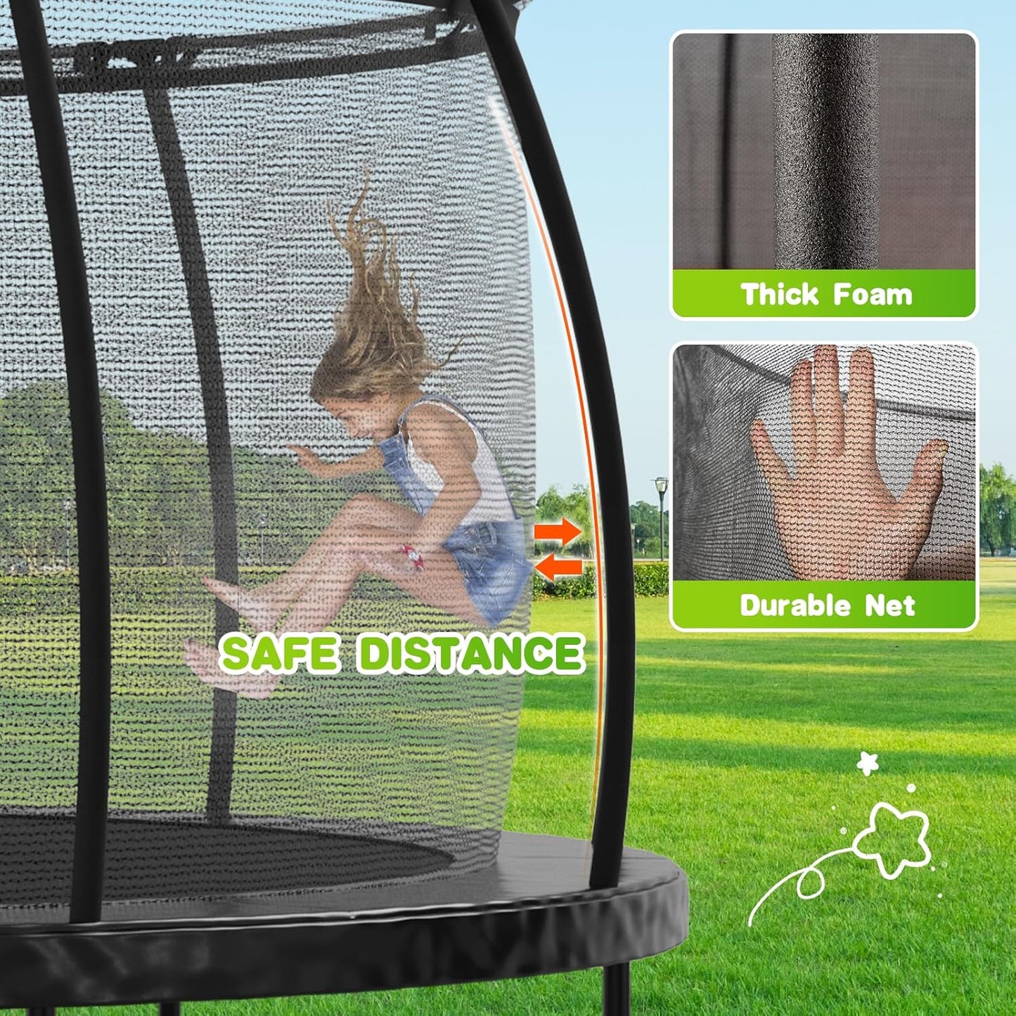 LotFun Kids Trampoline, 36 Inch Round, Indoor Outdoor with Basketball Hoop, 55 lb Weight Capacity