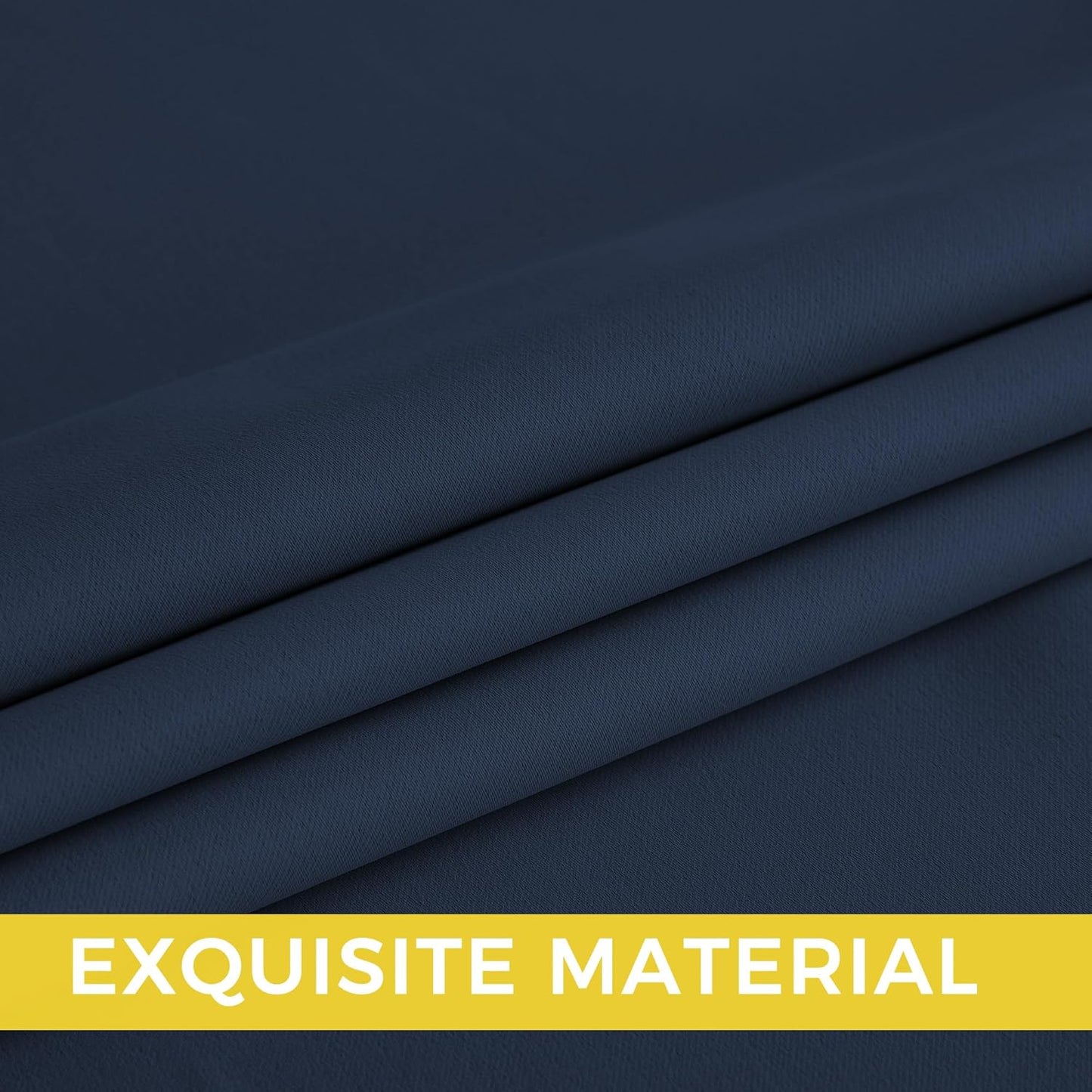 NICETOWN Navy Blue Blackout Curtains 72 inch Long, Thermal Insulated Grommet Privacy Energy Saving Shades for Bedroom, Living Room, Bathroom, Laundry, Patio, Closet, 2 Panels, W52 x L72