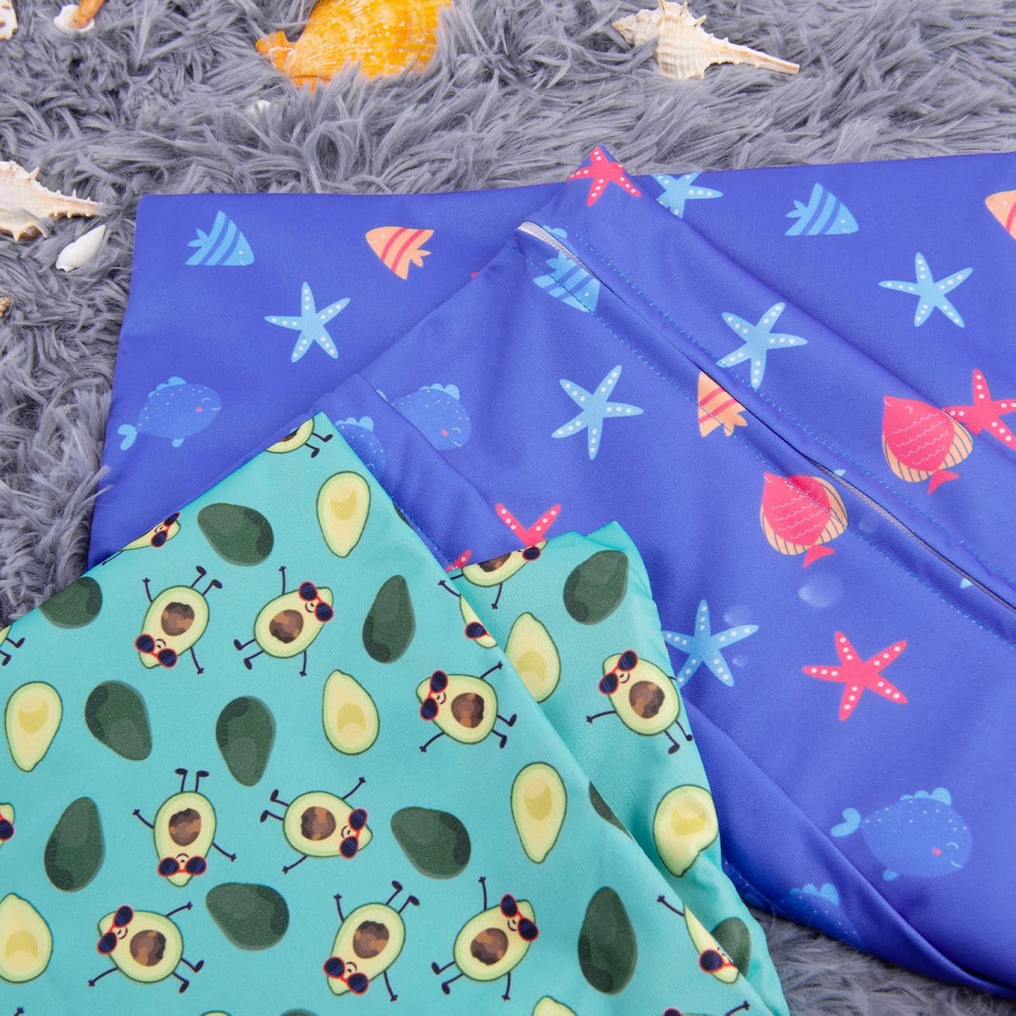 ALVABABY 2pcs Cloth Diaper Wet Dry Bags Waterproof Reusable with Two Zippered Pockets Travel Beach Pool Daycare Soiled Baby Items Yoga Gym Bag for Swimsuits or Wet Clothes LZX4344