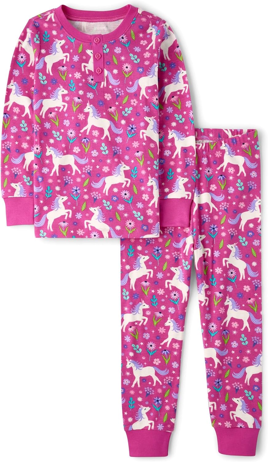 Gymboree Kids' and Toddler 100% Cotton Henley Long Sleeve Top and Pants,gymmies Pajama Set