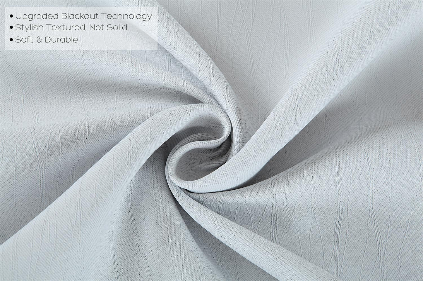 MIUCO Blackout Curtains Room Darkening Curtains Textured Grommet Window Curtains for Living Room 2 Panels 52x84 Inch Long Greyish White