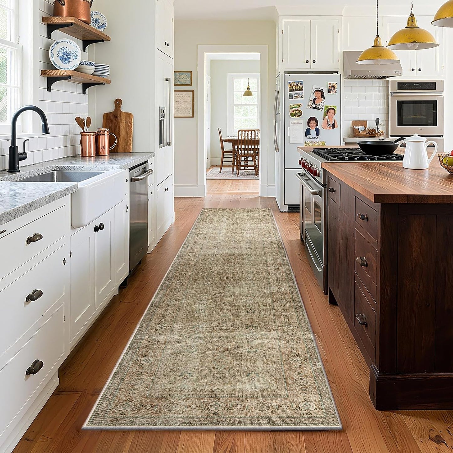 Washable Runners for Hallways Kitchen Rug: 2'x10' Runner Rugs Stain Resistant Non Slip Low Pile Soft Carpet Runners for Hallways Bedroom Kitchen Entryway Indoor Beside Bathroom Laundry Room