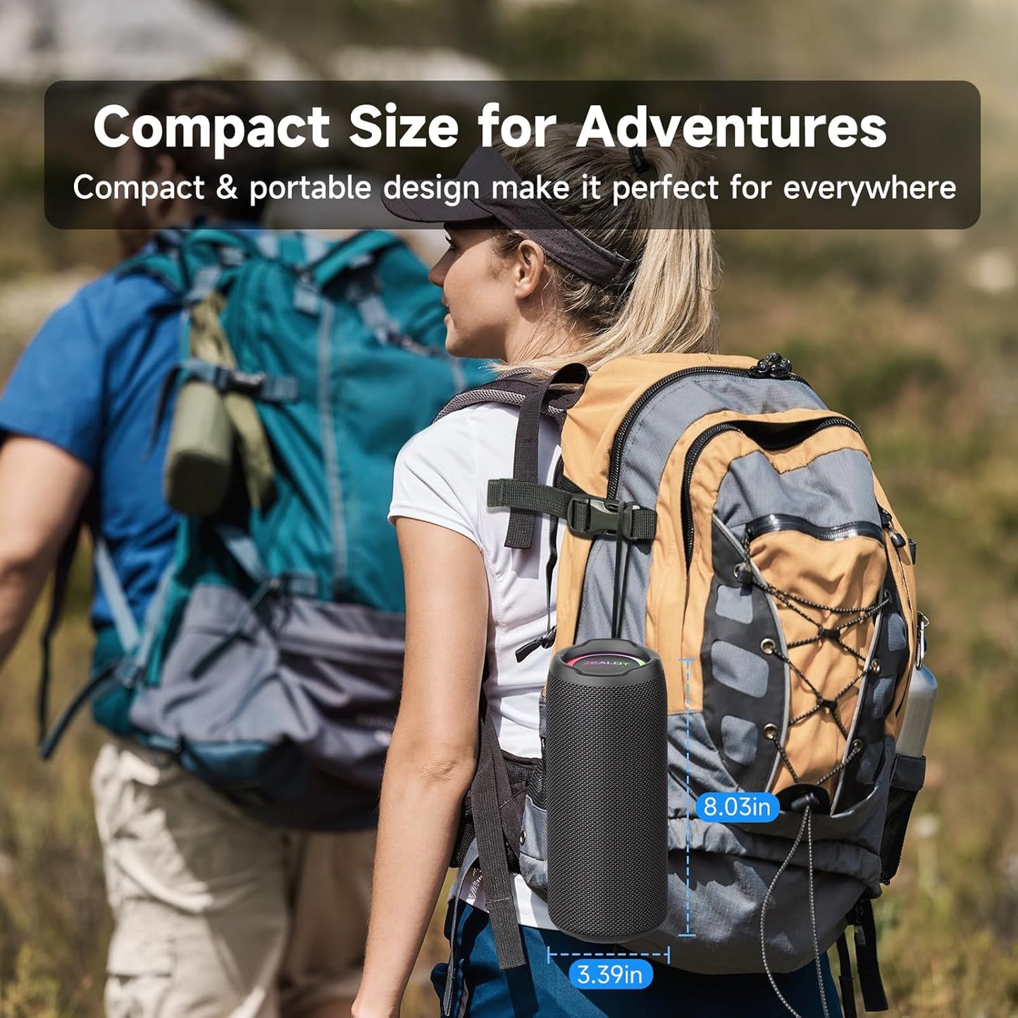 ZEALOT Portable Bluetooth Speaker, Speakers Bluetooth Wireless, Outdoor Speaker Waterproof, IPX6, 40W Loud Stereo Sound Deep Bass, Long Playtime,USB/TF/AUX, Speaker for Phone, Beach, Hiking-Black