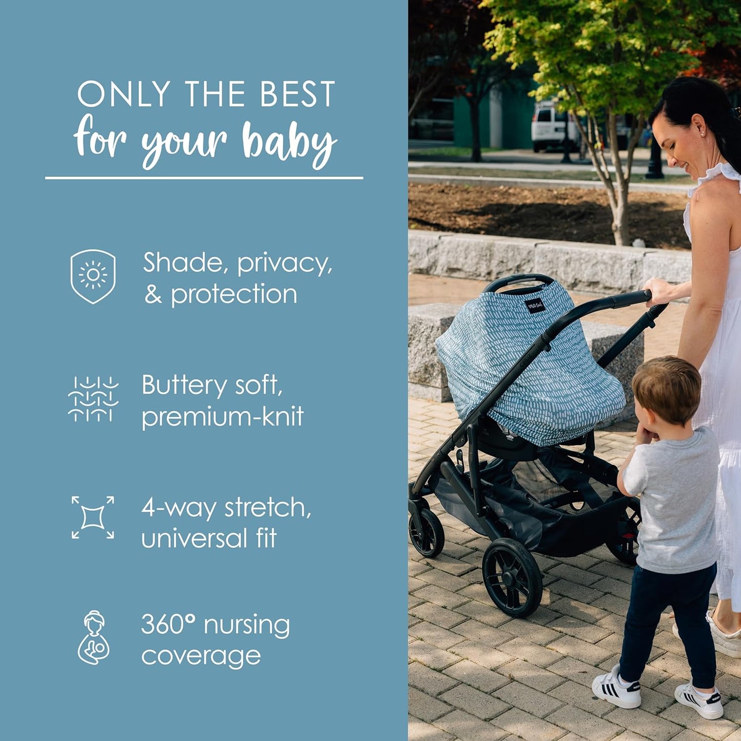 Milk Snob Original 5-in-1 Cover - Nursing Cover for Breastfeeding - Baby Carseat Canopy & Stroller - Essential All-in-One Design - Gift for Mom, Baby (Beck)