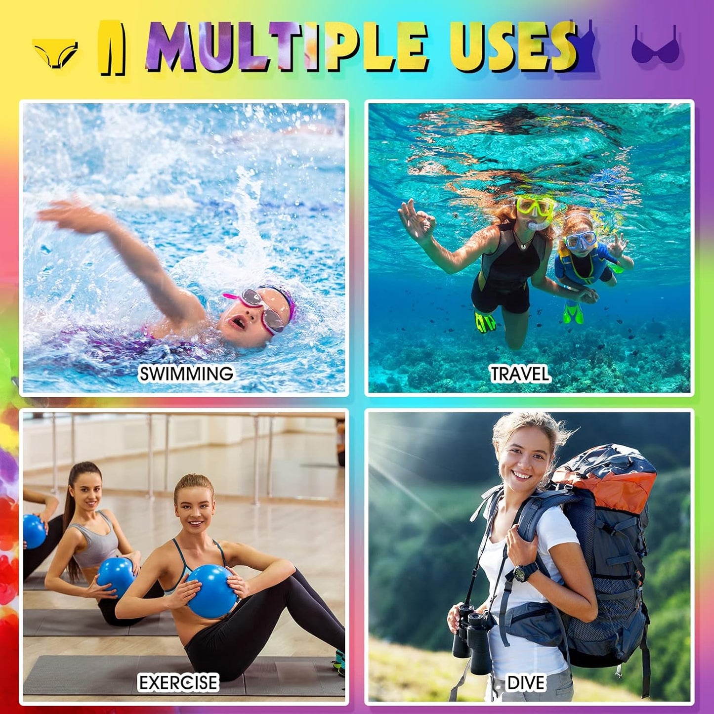 Shappy 2 Pcs Large Travel Laundry Bag Washable Waterproof Wet Dry Large Dirty Clothes Bag Bathing Workout(Tie Dye Style)