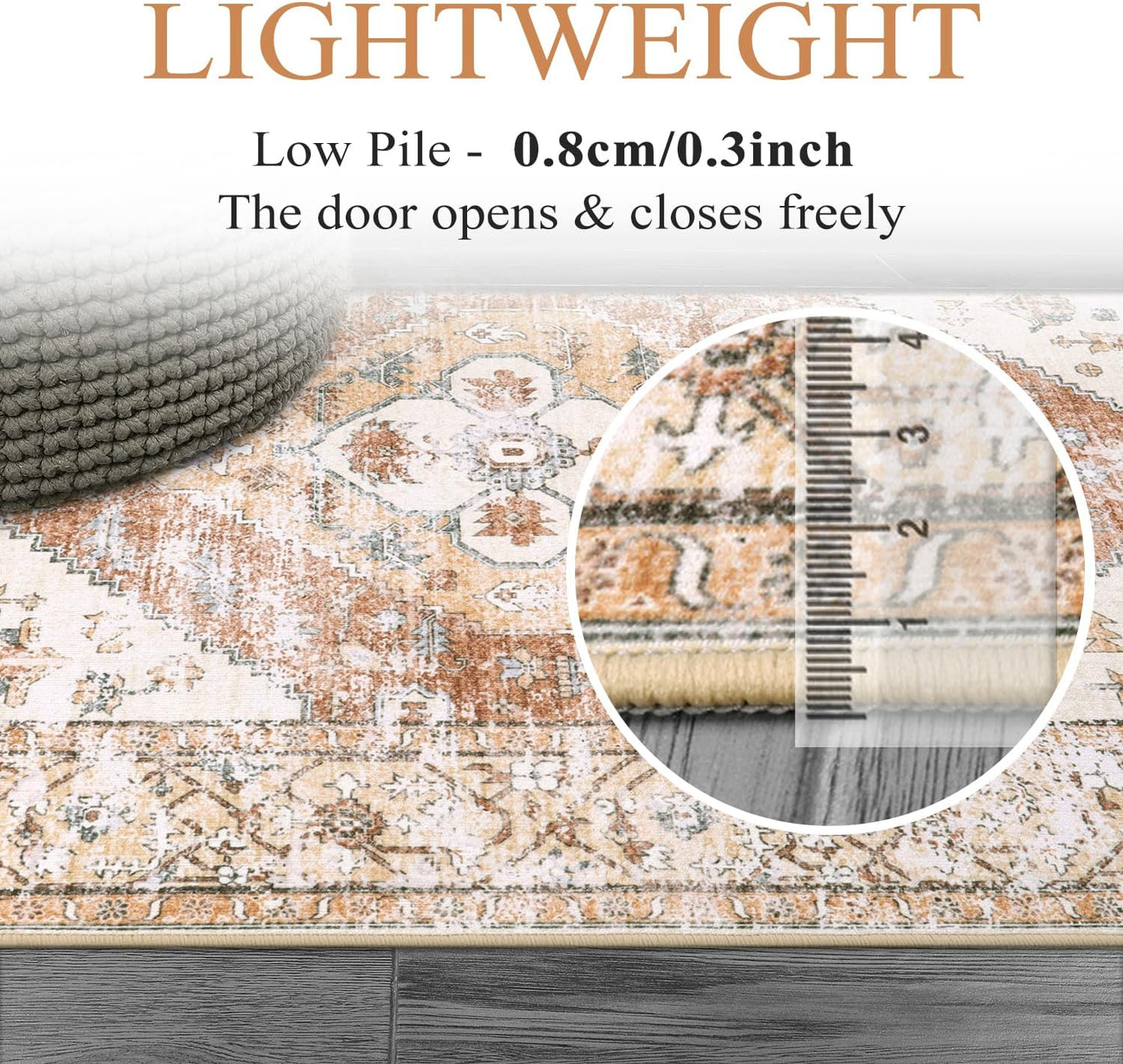 Lahome Boho Kitchen Rugs Washable - 2x3 Small Non-Slip Entry Rugs for Inside House Oriental Throw Area Rugs for Bedroom Accent Distressed Floor Doormat Carpet for Bathroom Entryway Laundry Living Room