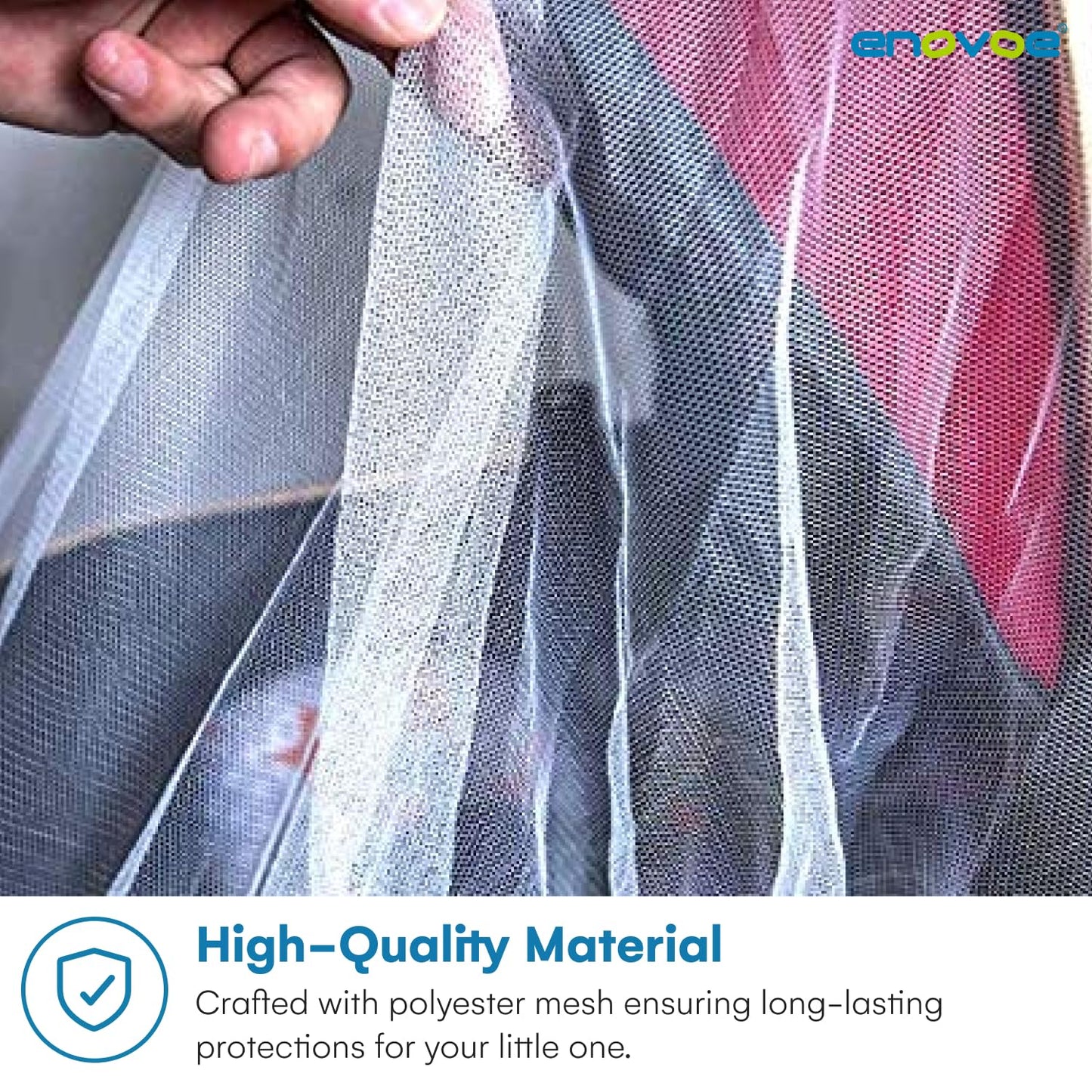 Enovoe Mosquito Net for Stroller, Bassinet, Cradle - Blue Baby Mosquito Net Cover for Playards, Pack N Plays, Mini Crib