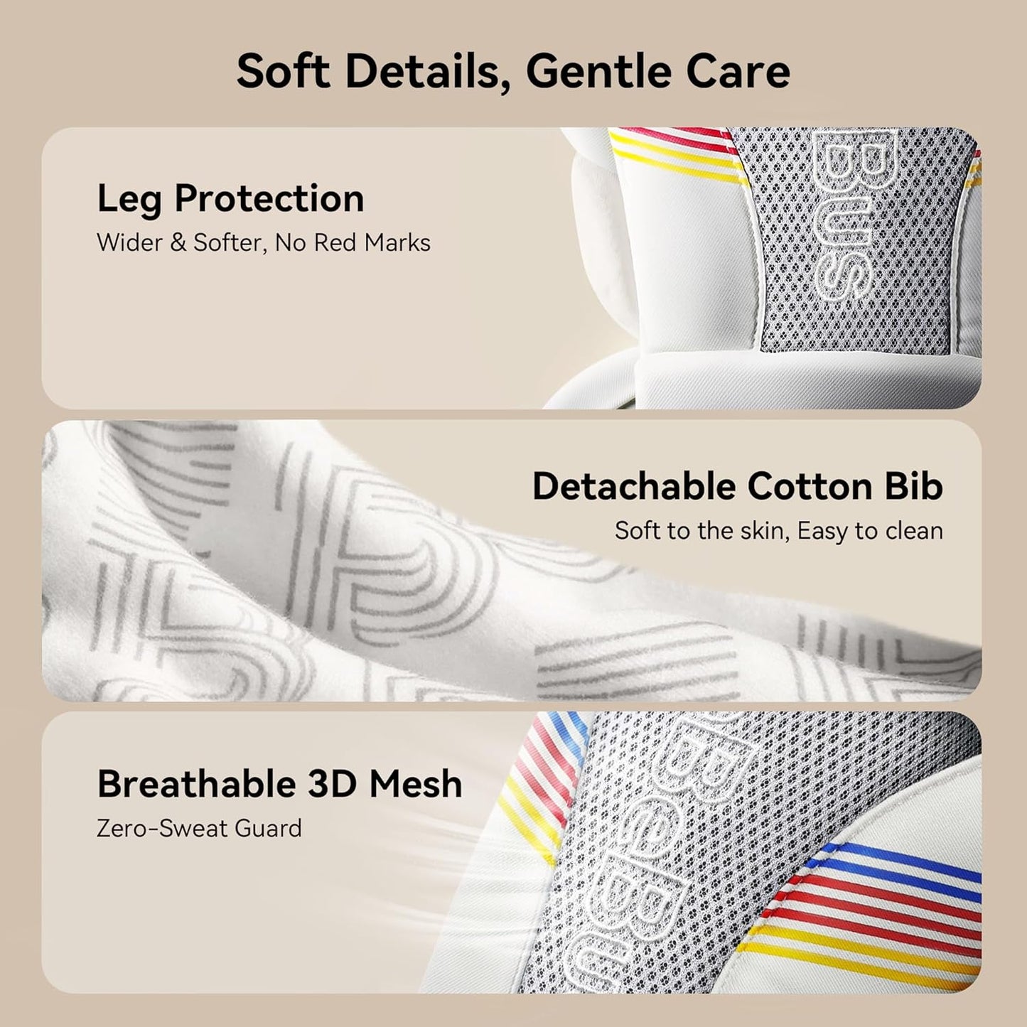 Baby Carrier with Hip Seat, BeBeBus 2-in-1 Ergonomic Newborn to Toddler Carrier up to 44 lbs, Detachable Hands-Free for Infant, All Season Forward-Facing Carry, Fits Waist Sizes up to 38 inch (White)