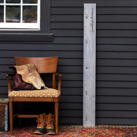 Boho Growth Chart for Wall - Height Board Growth Chart Wooden Growth Chart for Wall Kids Measuring Chart for Wall Height Chart Growth Chart for Kids (Our Growing Family, Gray)