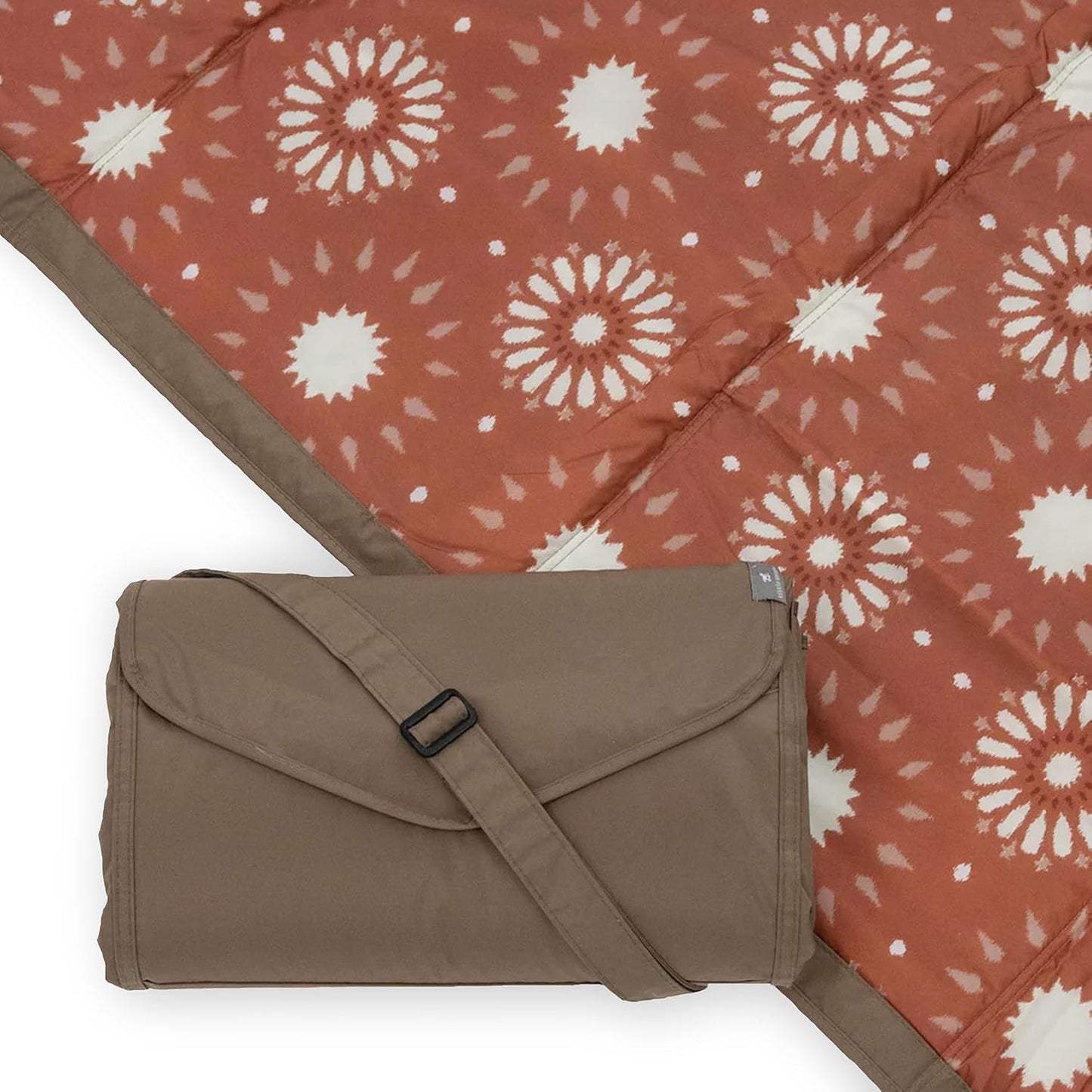 Little Unicorn 5'x7' Outdoor Family Picnic & Beach Blanket | Durable & Water-Resistant Fabric | Compact Fold & Easily Wipes Clean | Zipper Pocket (Sun Baked)