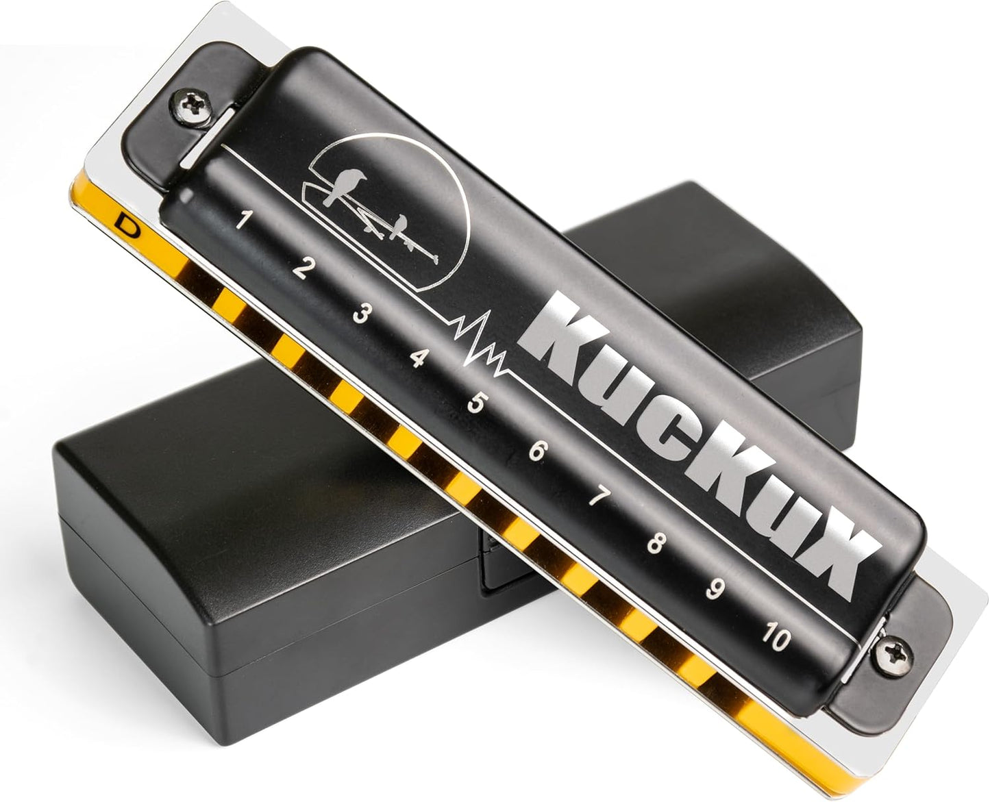 Diatonic Harmonica of D Key,Blues Mouth Organ 10 Holes 20 Tones, Reed of Phosphor Bronze, ABS Combo, Easy-Clean Cover,10 Holes Blues Harp for Adult, Beginner