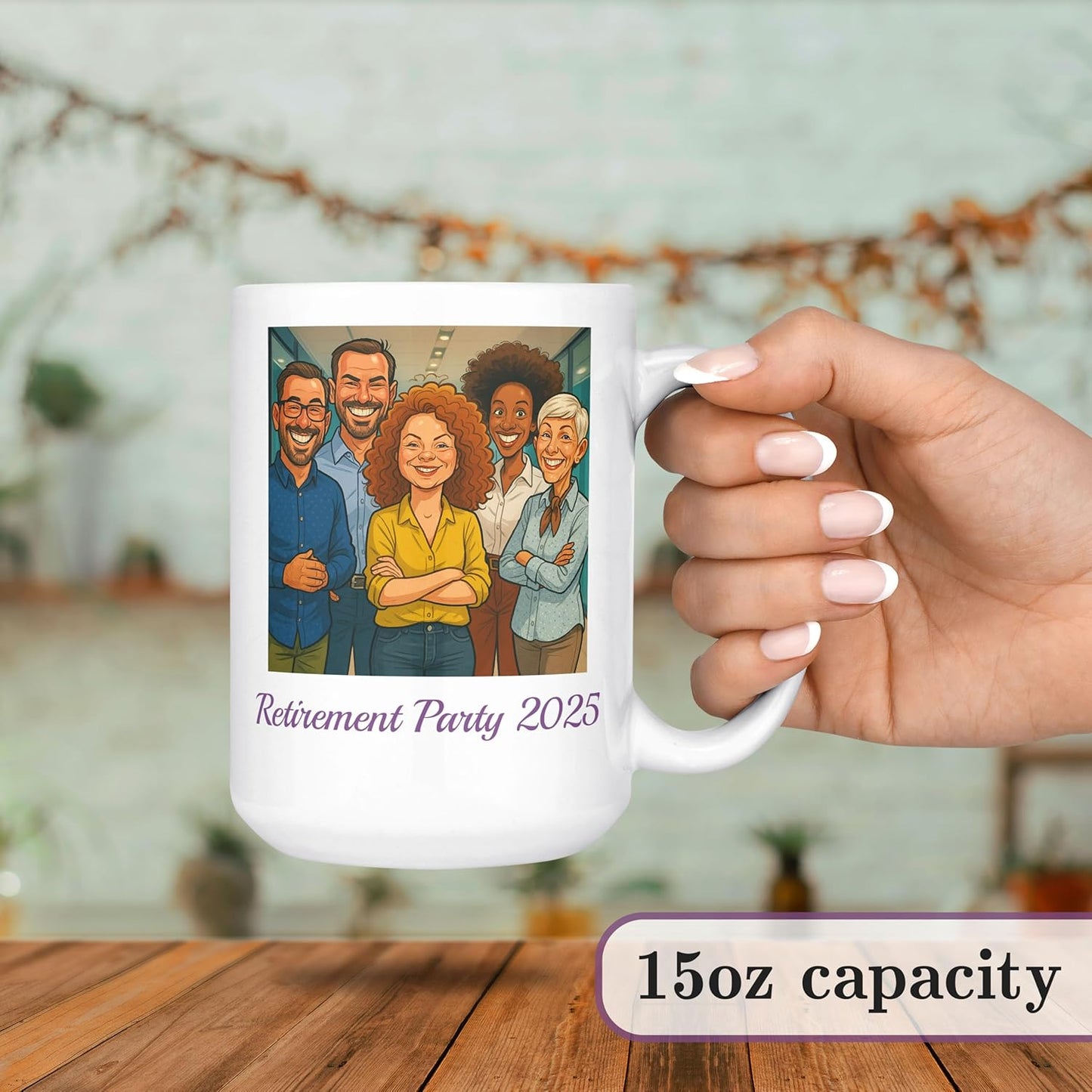 Personalized Coffee Mug, Custom Photo Caricature Gift, Funny Customized Coffee Gift for Men & Women, Custom Mugs with Pictures, White 15oz Customized Fathers Day Mug