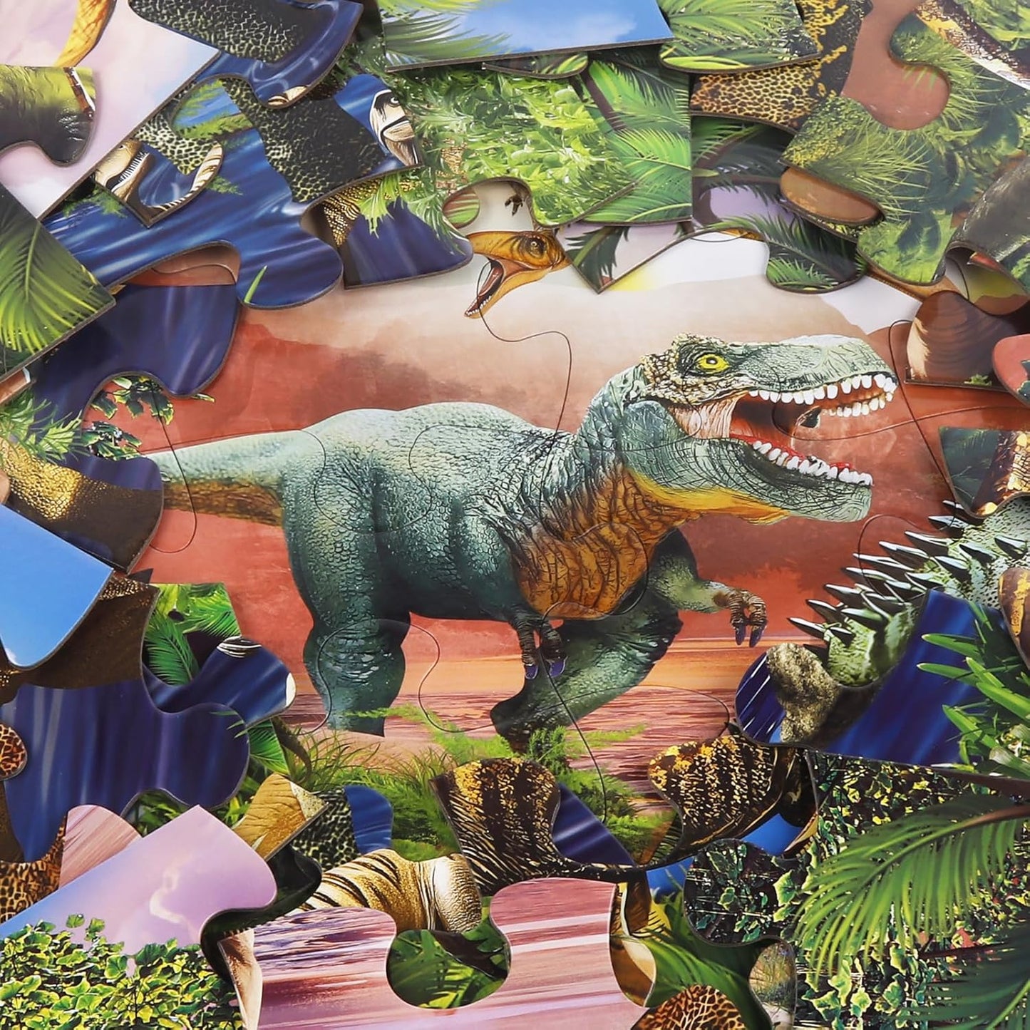 Jumbo Floor Puzzle for Kids,48 Piece Forest Dinosaur Large Jigsaw Puzzles, Fun Educational Preschool Learning Toy for Toddlers Ages 3-5,Gift for Boy Girl Ages 4-8
