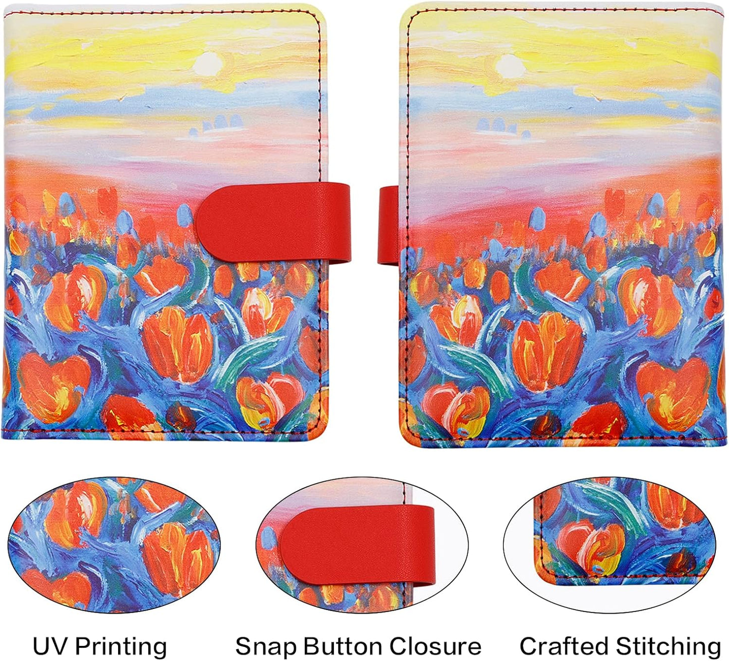 Melsbrinna RFID Passport Holder for Travel, Unisex Adults, Red, PU Leather, RFID Blocking, Passport Cover