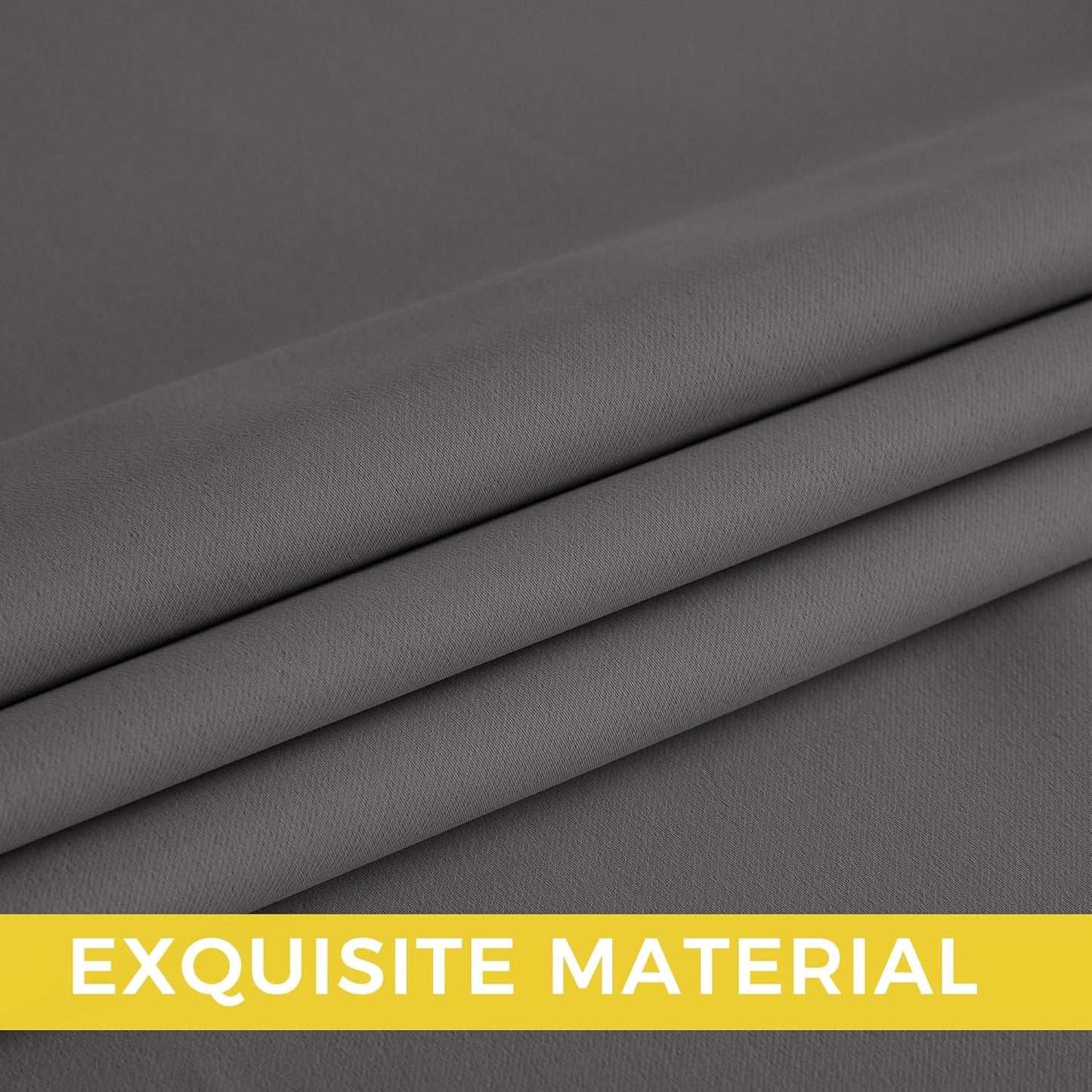 NICETOWN Grey Blackout Curtains for Bedroom 72 inches Long, Thermal Insulated Grommet Curtains for Living Room, Noise Reducing Privacy Window Treatment Drapes for Nursery, Laundry Patio, 2 Panels, W52