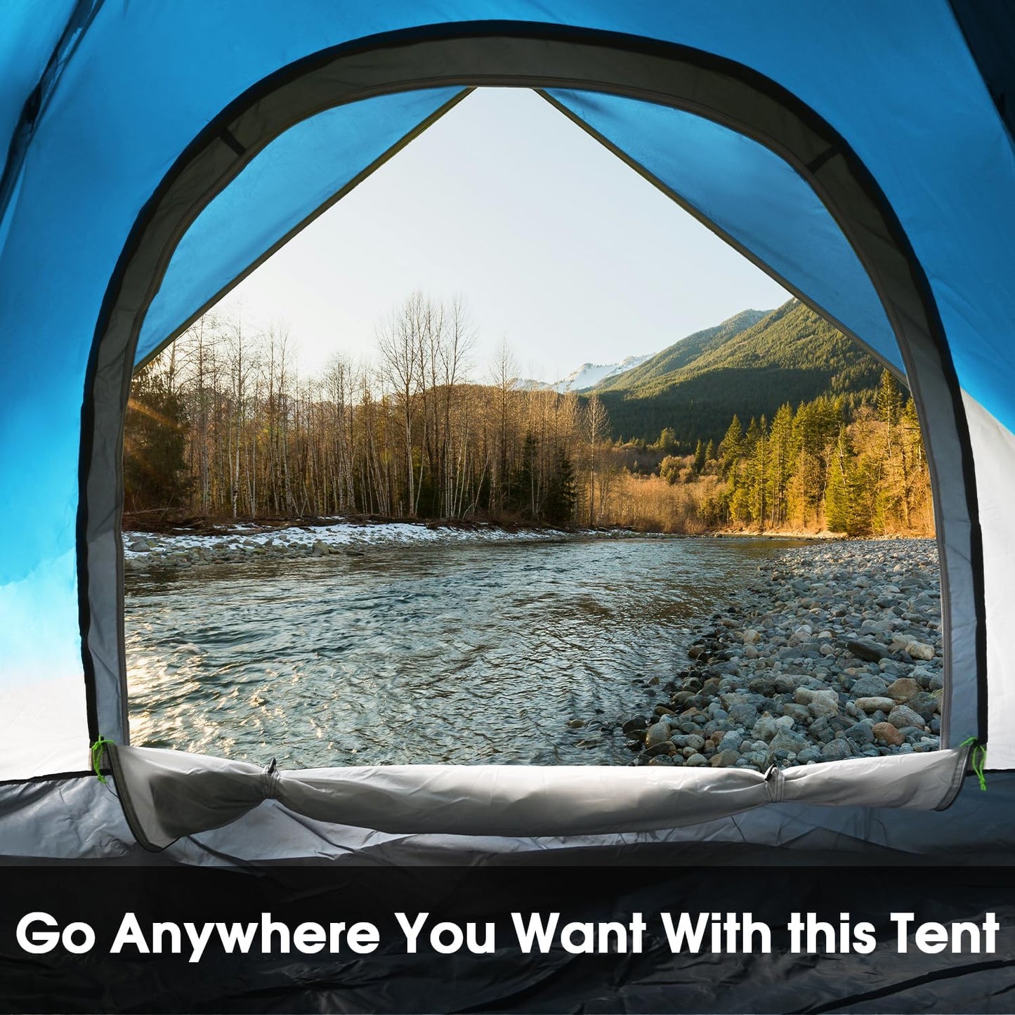 MOON LENCE Instant Pop Up Tent for 3-4 Person - Automatic Portable, Windproof for Camping, Hiking, Mountaineering