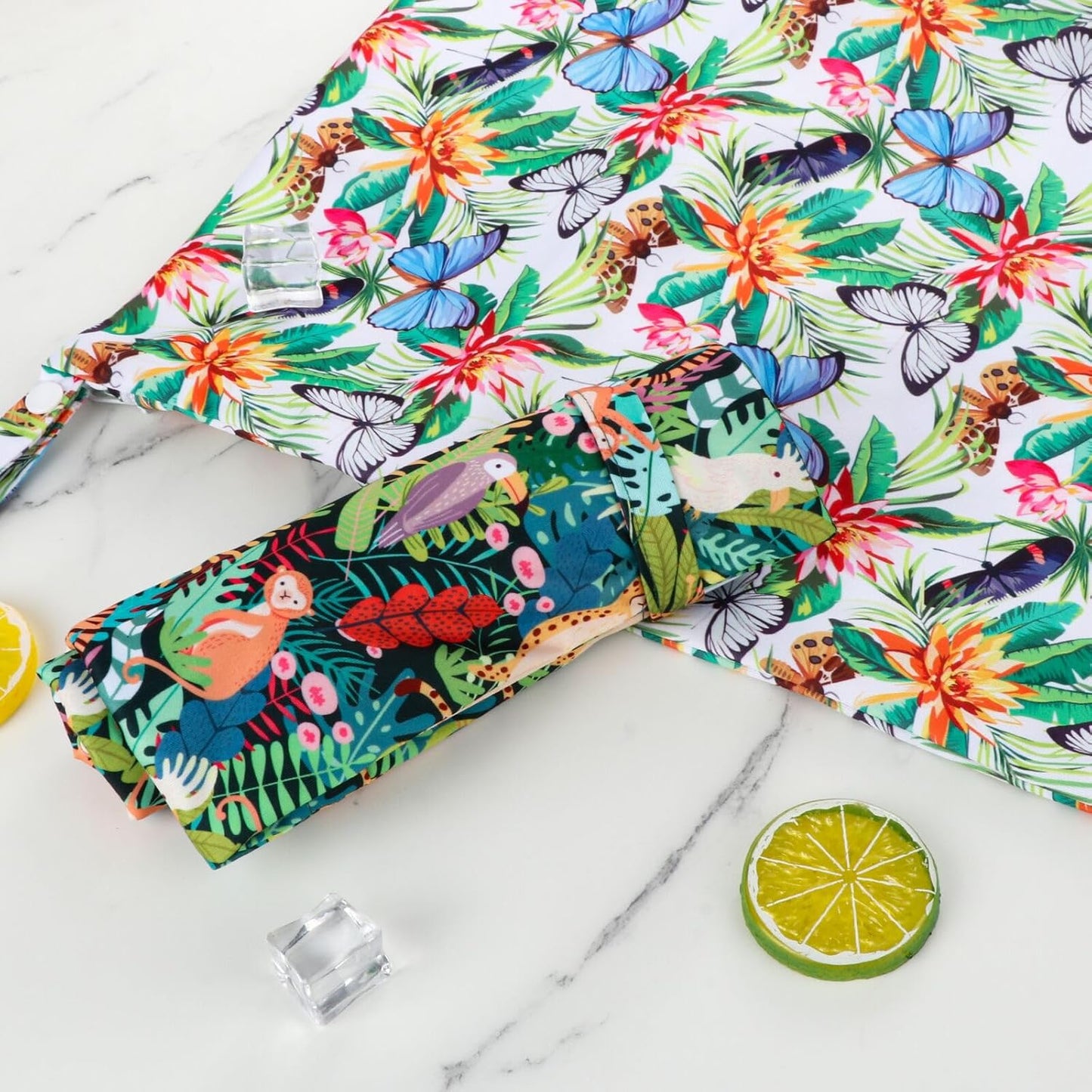 Angel Love Wet Bags for Baby, 2pcs Waterproof Wet Dry Bag for Diaper Baby Cloth Gym Clothes Washable Travel Bags for Beach Pool Swimsuits Pockets with Zippered Dirty Diapers Stroller Organizer L0203