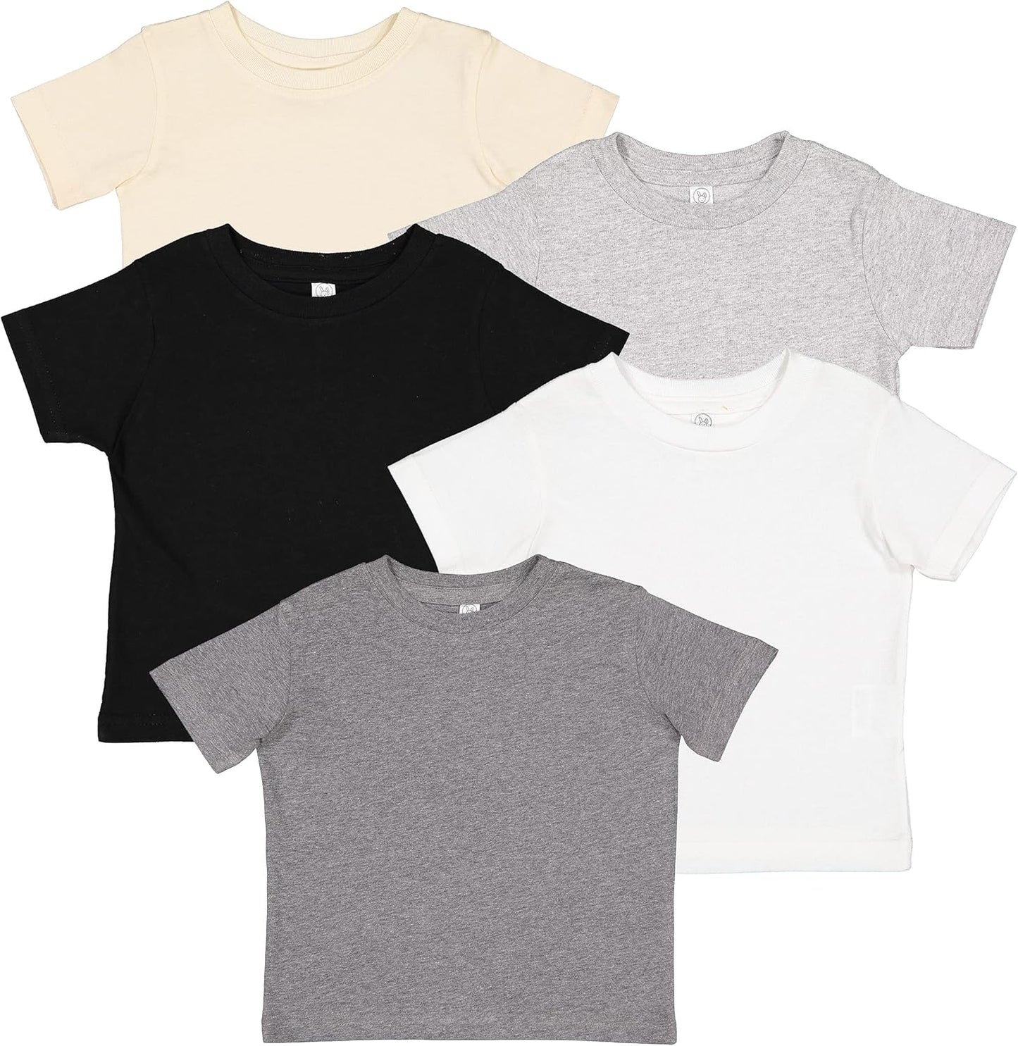 RABBIT SKINS, Infant Baby Fine Jersey Short Sleeve Tee 5 Pack