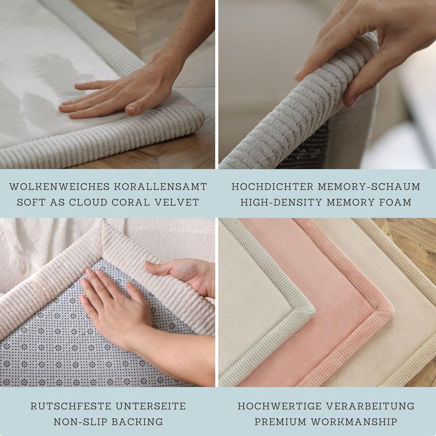 Stylish Coral Velvet Baby Play Mat for Floor 60" x 80" Green – Soft 1" Thick High-Density Memory Foam Nursery Rug,Kids Rug with Non-Slip Backing for Crawling & Playing, Playroom Rug, Kids Carpet