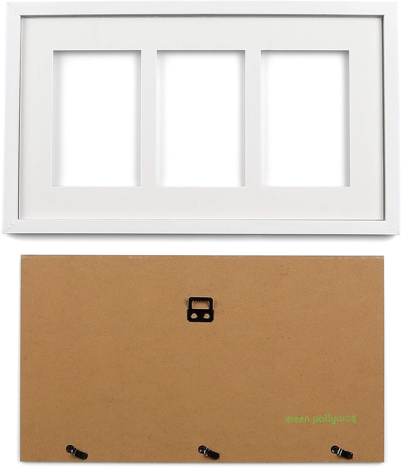 Green Pollywog Baby Handprint and Footprint Kit | Elegant White Frame with Inkless, Non-Toxic Pad | Newborn Keepsake for Baby or Dog Paw Prints