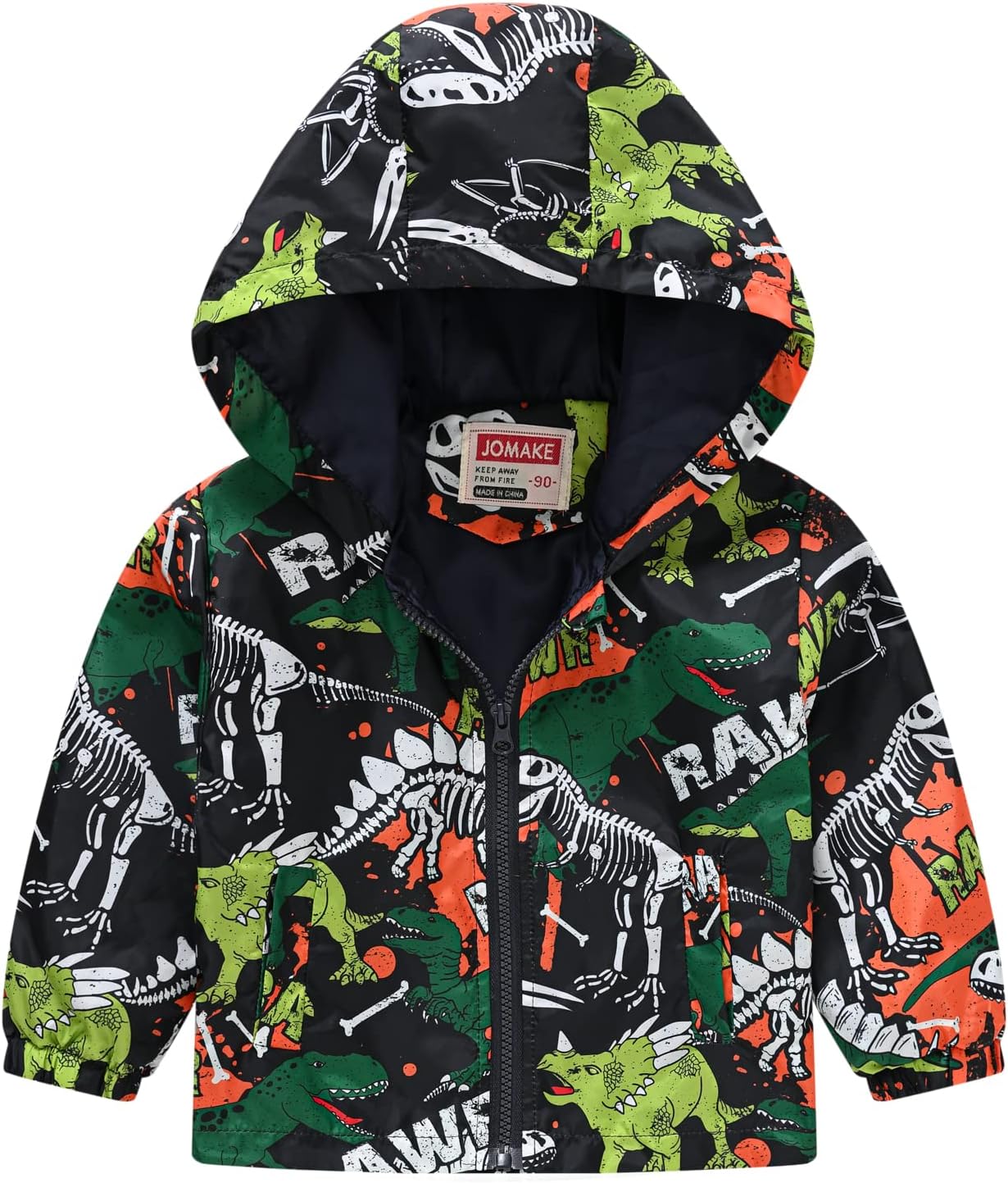 TUIJI Toddler Boys Girls Cartoon Print Zip Jacket Hooded Trench Lightweight Kids Coats Windbreaker Outdoor Cute Dust Coats