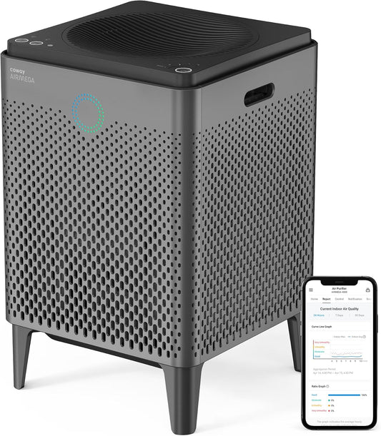 Coway Airmega 400S(G) App-Enabled Smart Technology Compatible with Amazon Alexa True HEPA Air Purifier, Covers 1,560 sq. ft, Graphite