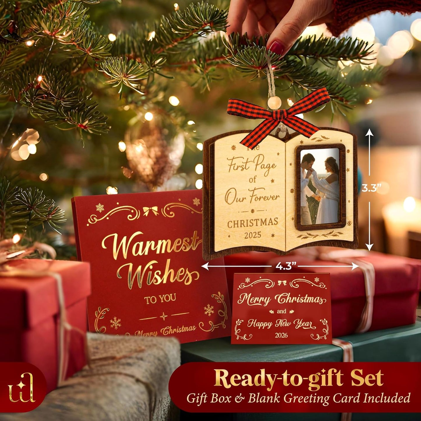 Our First Christmas Married Ornament 2025 - Unique Wedding Gifts For Couples 2025 Newlyweds, 1st Christmas As Mr And Mrs Ornaments, Wedding Ornament 2025 For Couple, Just Married Decorations