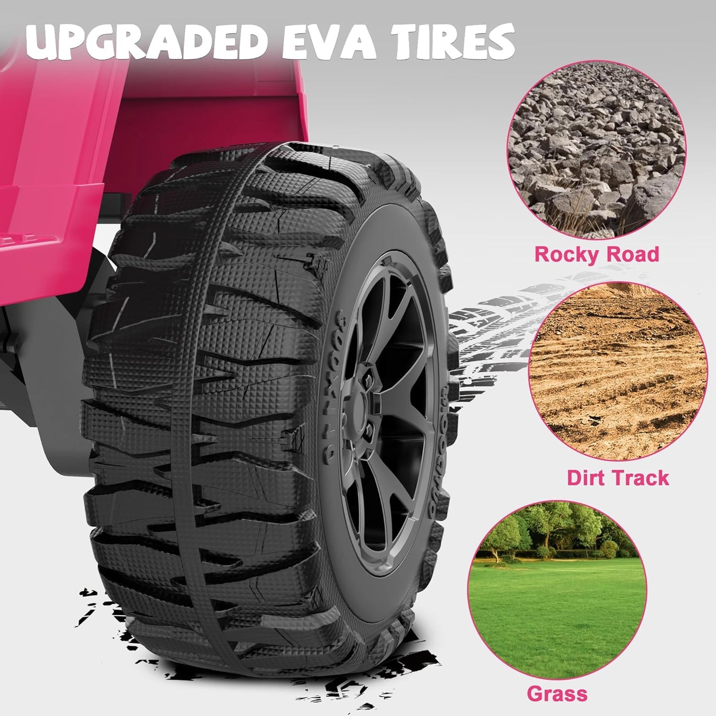 ANPABO 24V 2 Seater Ride On Car for Kids w/EVA Tires, 4X200W Motors, 4 Shock Absorbers, 2.4G Remote Control, Bluetooth Radio, LED Headlights & Searchlights, Electric Car for Kids Ages 3-8, Pink