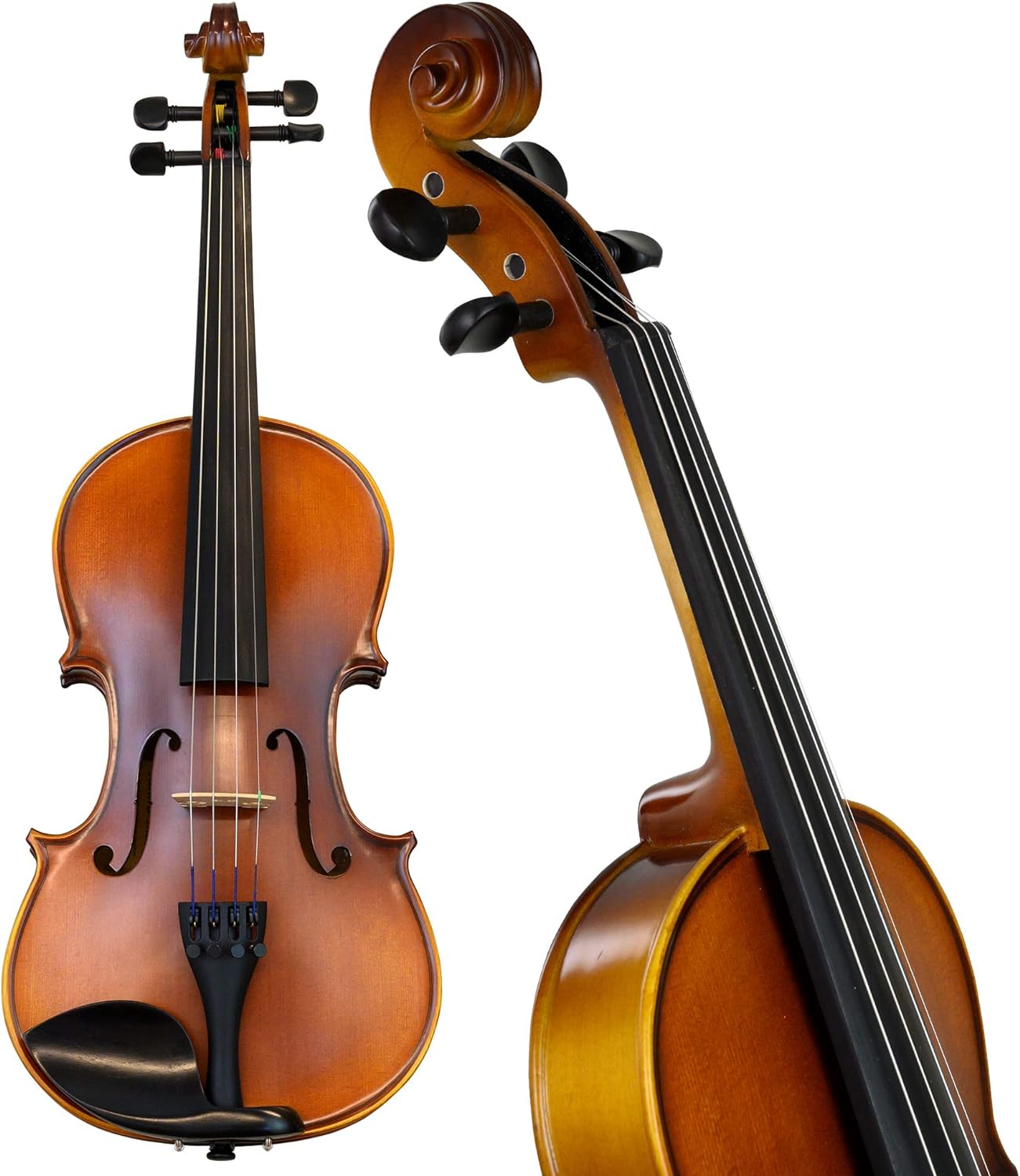 Bunnel Premier Violin Clearance Outfit 1/4 Size - Carrying Case and Accessories Included - Solid Maple Wood and Ebony Fittings By Kennedy Violins
