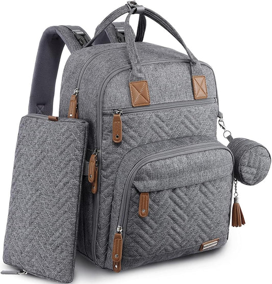 iniuniu Diaper Bag Backpack, 4 in 1 kit Large Unisex Baby Bags for Boys Girls, Waterproof Travel Back Pack with Diaper Pouch