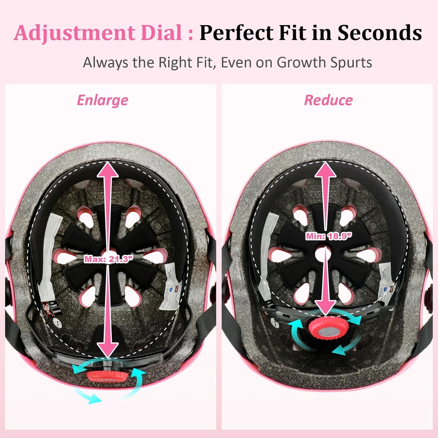 KAMUGO Kids Adjustable Helmet, with Sports Protective Gear Set Knee Elbow Wrist Pads for Toddler Age 2-8 Boys Girls, Bike Skateboard Hoverboard Scooter Rollerblading Helmet Set