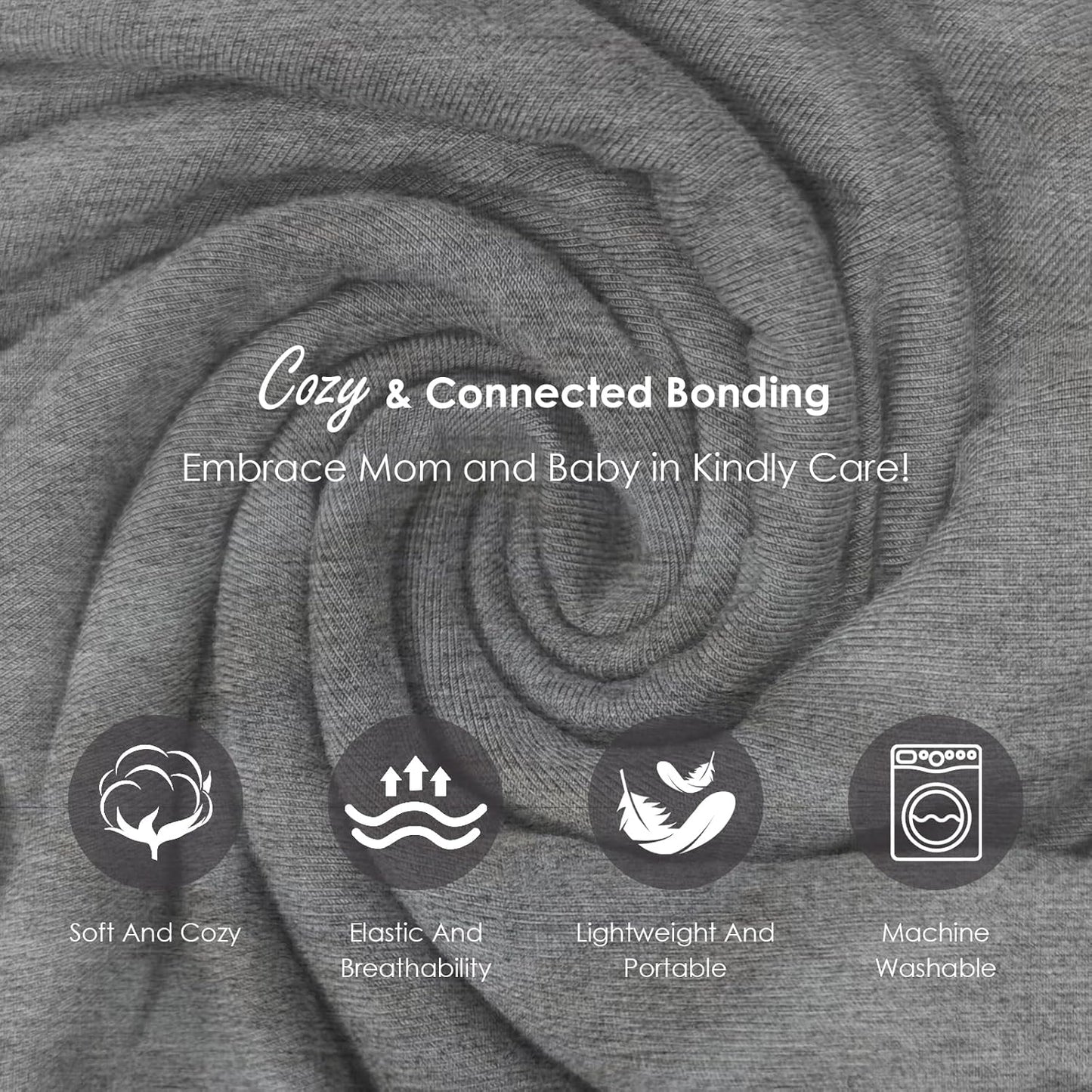 Baby Wrap Carrier, Lightweight Baby Wearing Wraps for Newborn and Infant, Soft Swaddle Holder Carrier, Cozy Baby Sling 7-35 lbs Grey