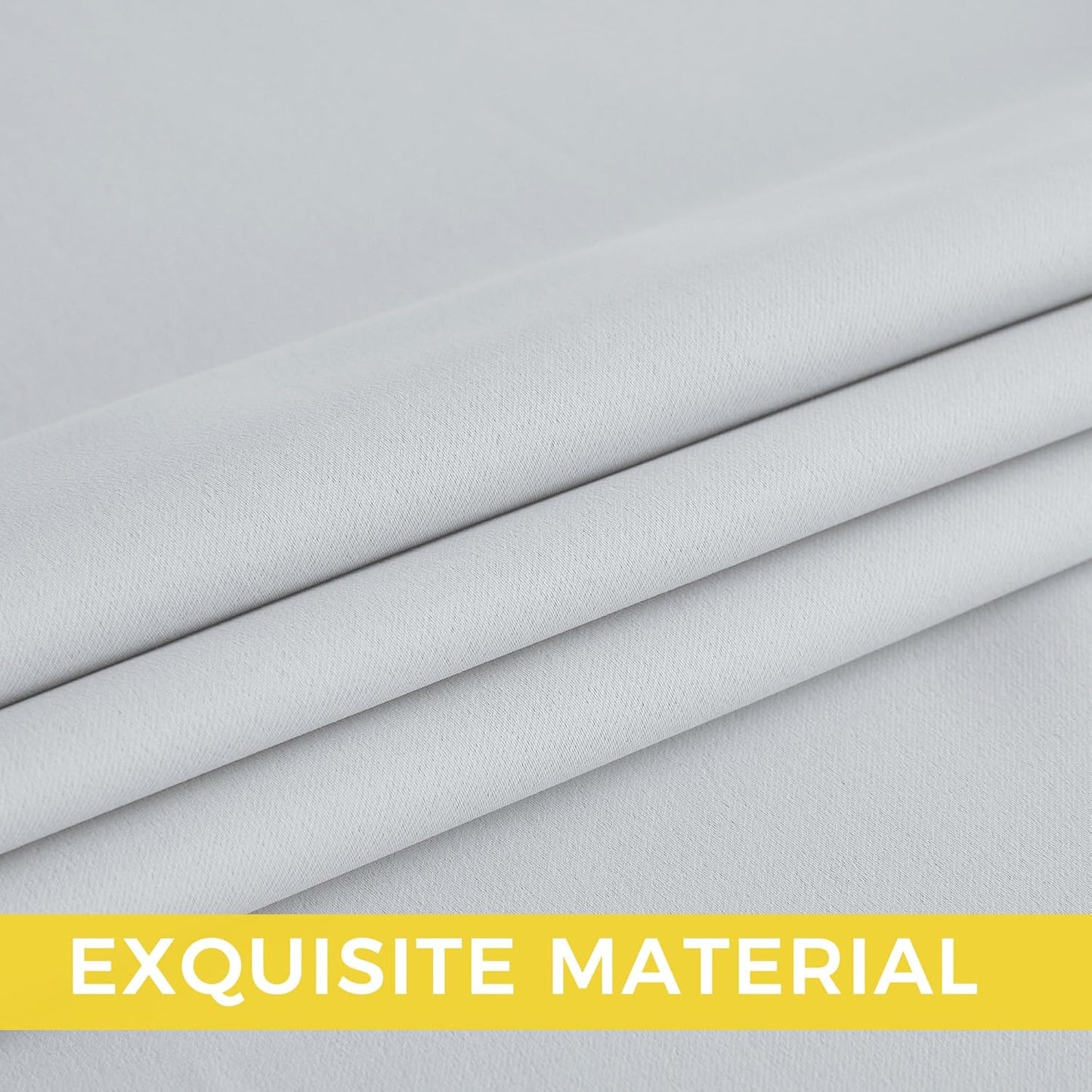 NICETOWN Greyish White Curtains for Bedroom 102 inches Long, Roon Darkening Grommet Curtains for Living Room, Noise Reducing Privacy Window Treatment Drapes for Nursery, Laundry Patio, 2 Panels, W52