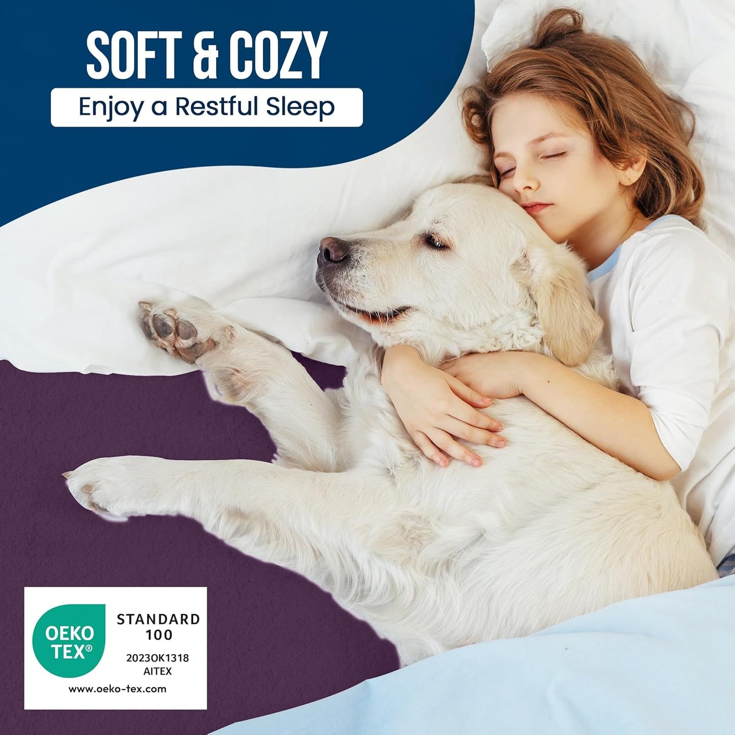 Utopia Bedding Waterproof Mattress Protector Queen Size, Premium Terry Mattress Cover 200 GSM, Breathable, Fitted Style with Stretchable Pockets (Purple)