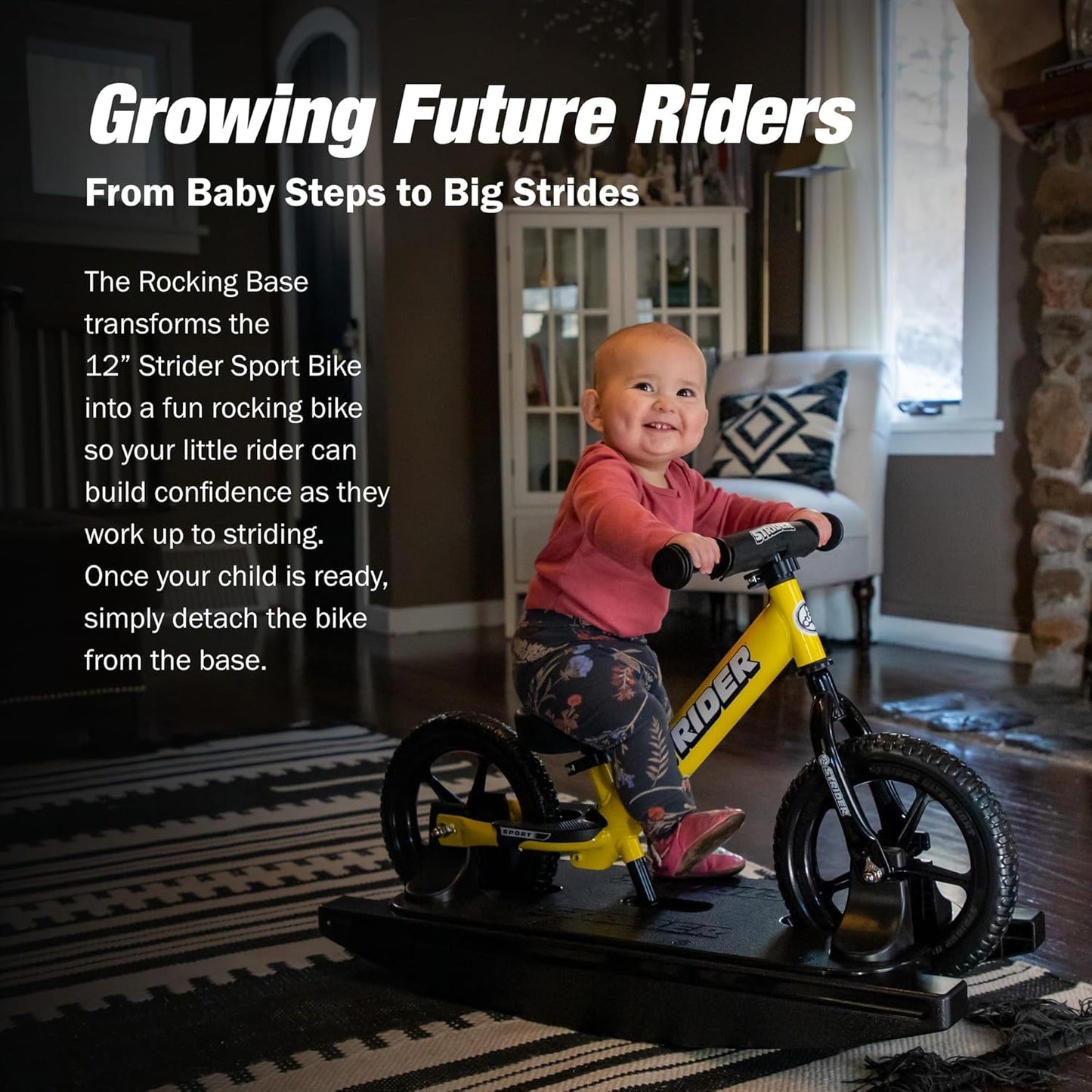 Strider 12” - Helps Teach Baby How to Ride a Balance Bicycle - for Kids 6 Months to 4 Years - Easy Assembly & Adjustments