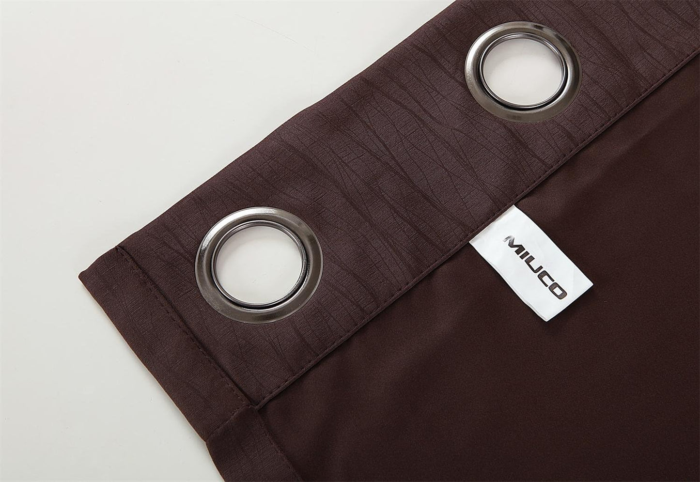 MIUCO Blackout Curtains Room Darkening Textured Look Grommet Panels 2 Panels for Window Treatment 52x63 Inch Chocolate