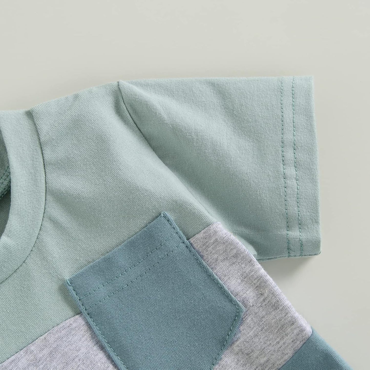 fhutpw Baby Toddler Boy Clothes Summer Outfits 6 12 18 24 Months Patchwork Short Sleeve T Shirt & Shorts Sets with Pockets