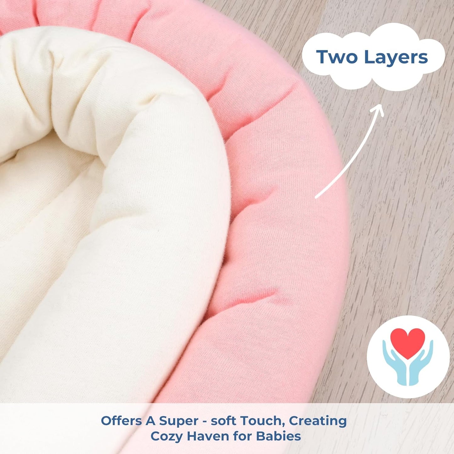 COOLBEBE Upgraded 2-in-1 Babybody Supports for Newborn Infant - Extra Soft Breathable Car Seat Insert Cushion Pad, Perfect for Carseat, Stroller, Swing, Bouncer, Pink