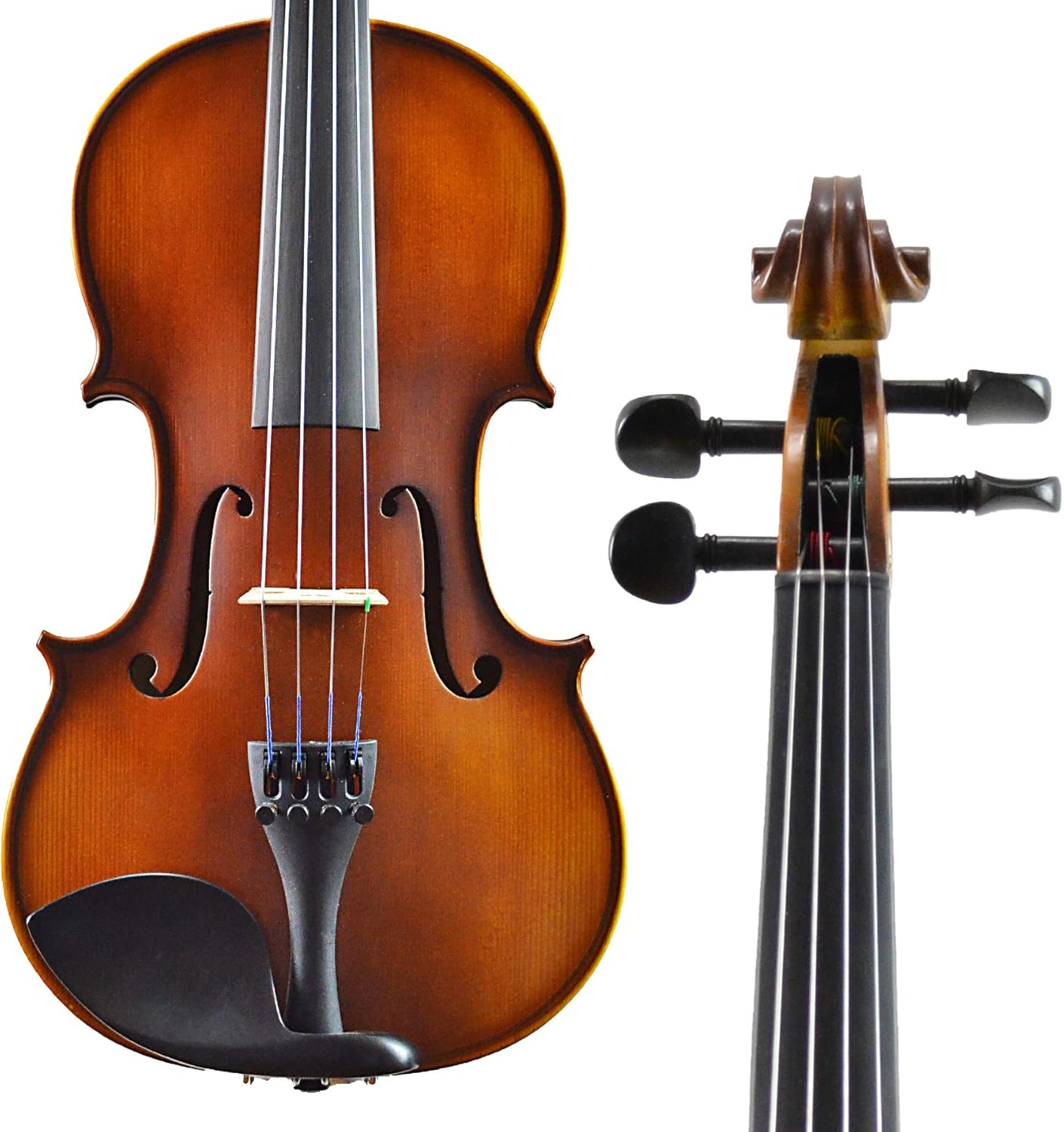 Bunnel G1 Violin Outfit 3/4 Size - Carrying Case and Accessories Included - Solid Maple Wood and Ebony Fittings By Kennedy Violins
