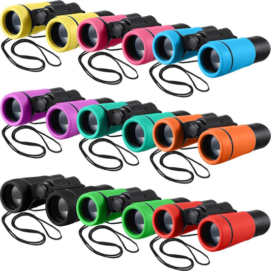 Yunsailing 9 Pack Kid Binoculars Shockproof Mini Compact Binoculars Gifts for 3-12 Years Boys Girls Folding Small Telescope for Kids Bird Watching Camping Outdoor Play, 9 Colors